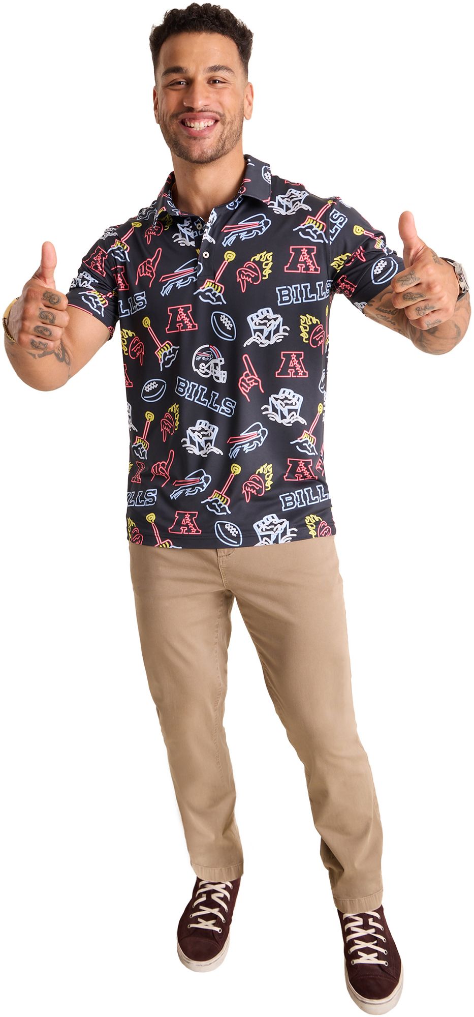 chubbies Men's Buffalo Bills Black Neon Polo product image