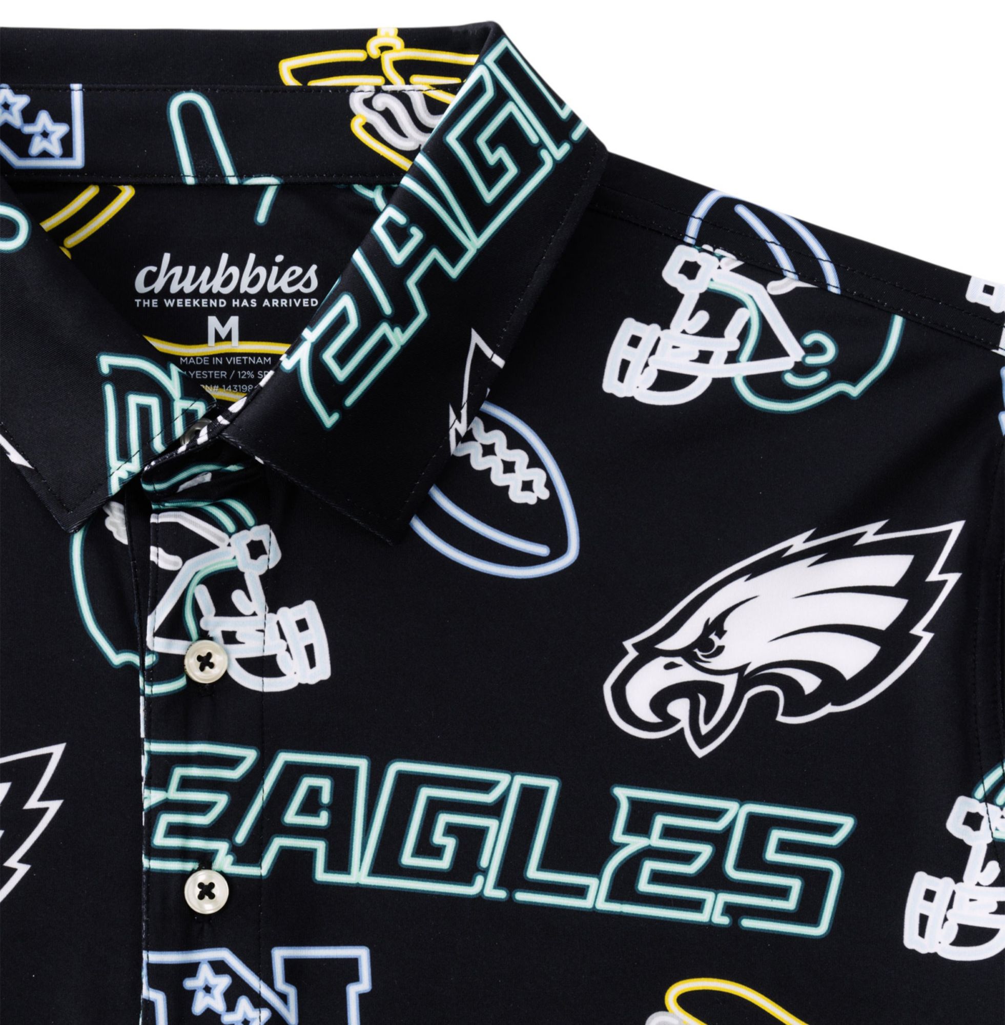 chubbies Men's Philadelphia Eagles Black Neon Polo product image