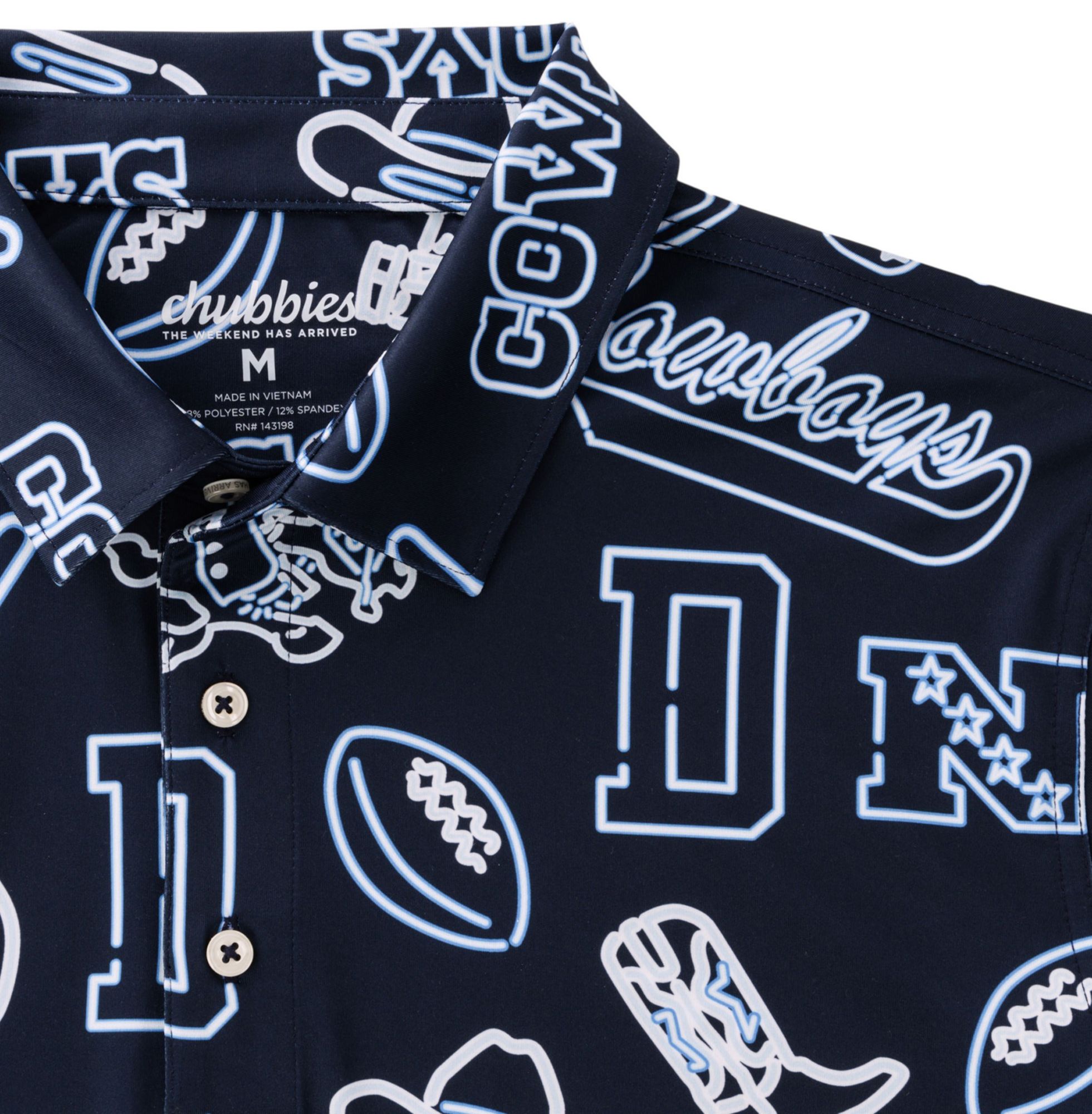 chubbies Men's Dallas Cowboys Navy Neon Polo product image