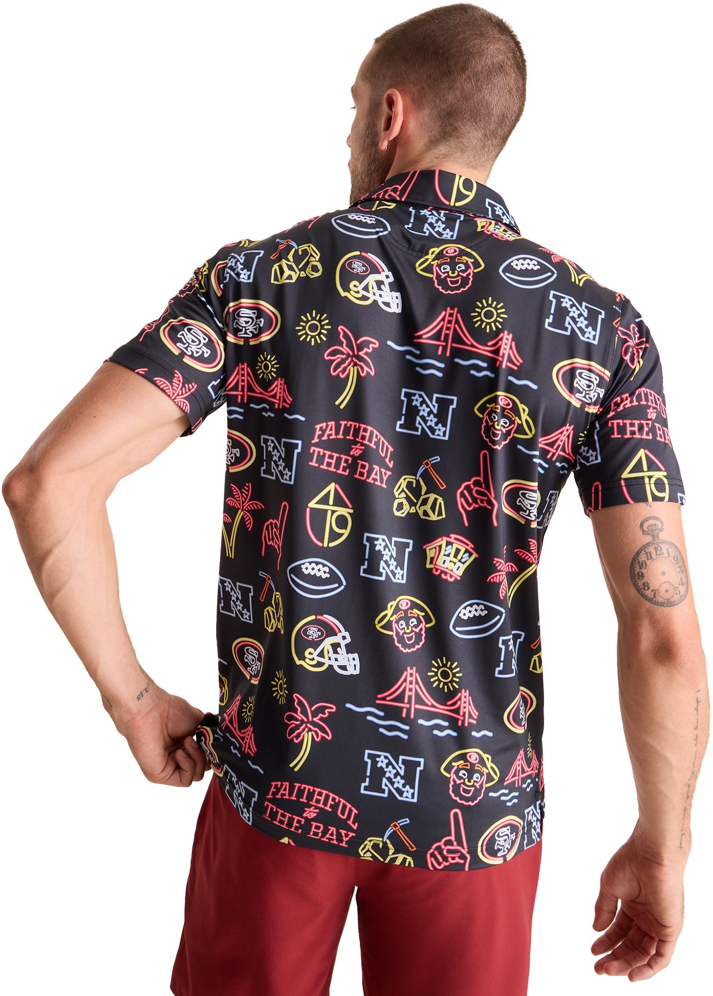 chubbies Men's San Francisco 49ers Black Neon Polo product image