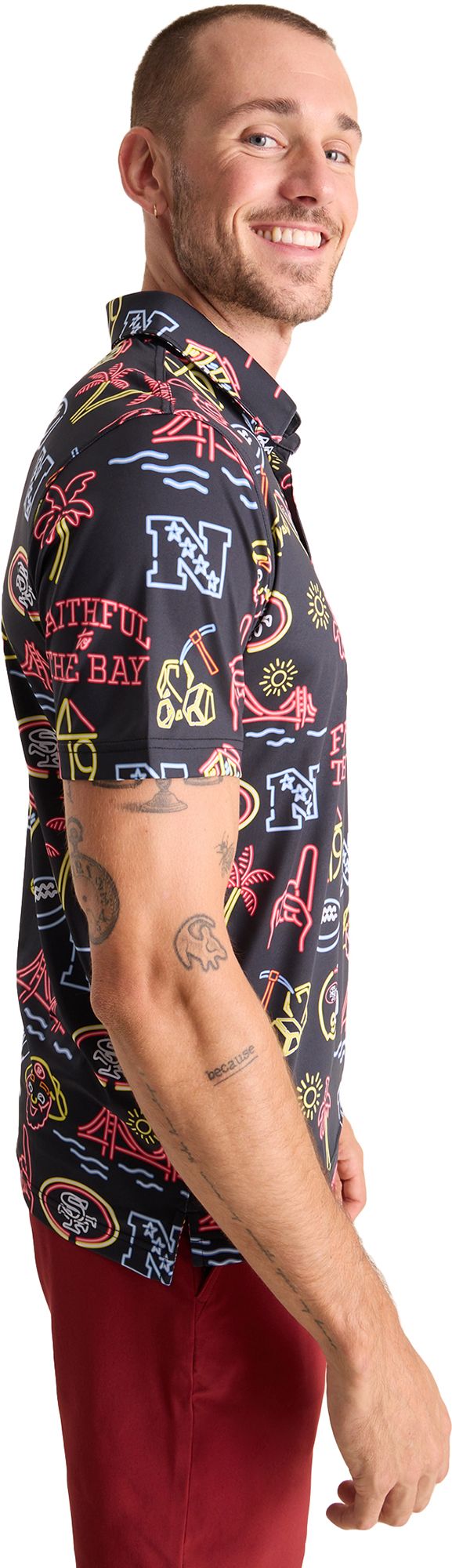 chubbies Men's San Francisco 49ers Black Neon Polo product image