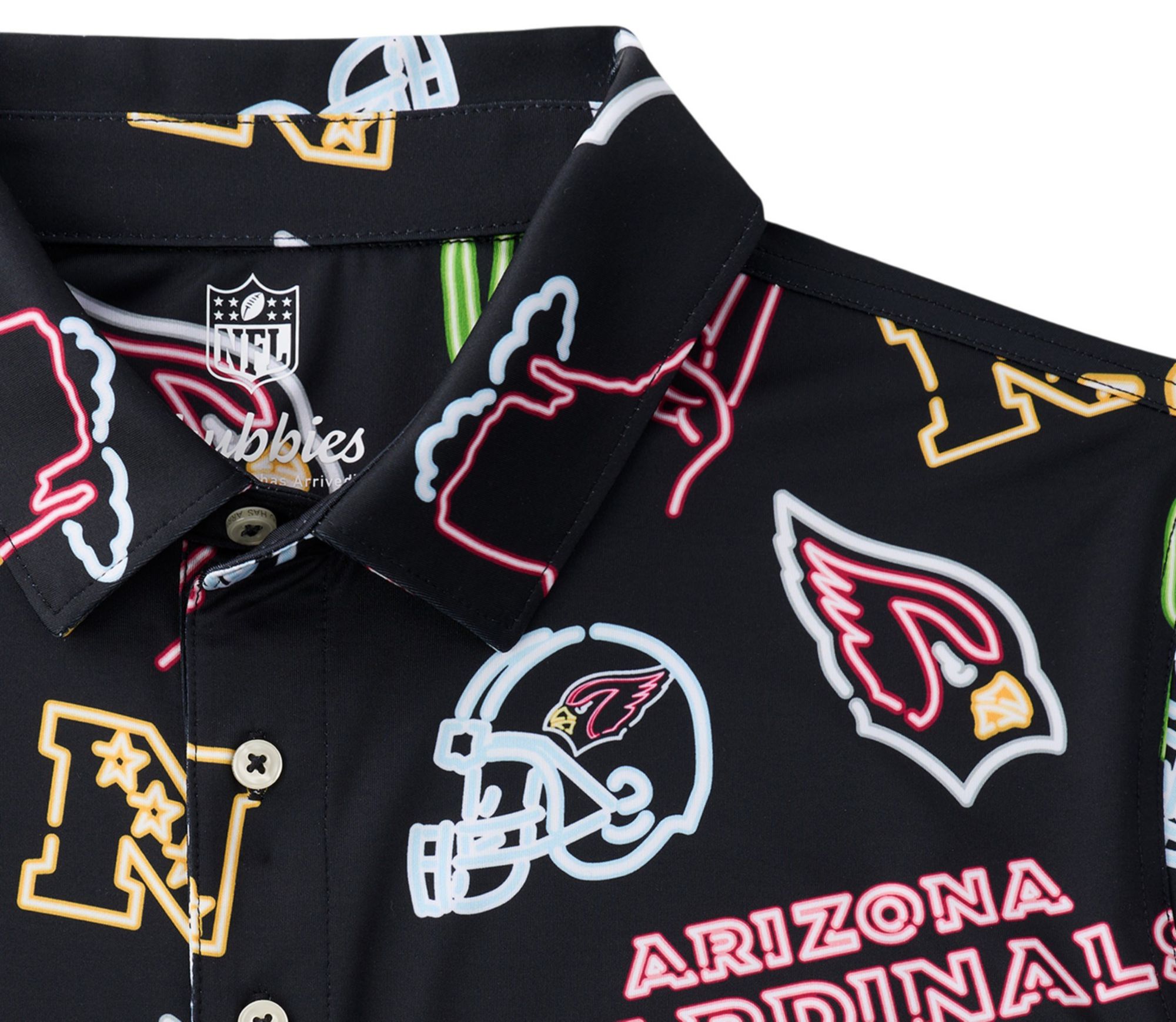 chubbies Men's Arizona Cardinals Black Neon Polo product image