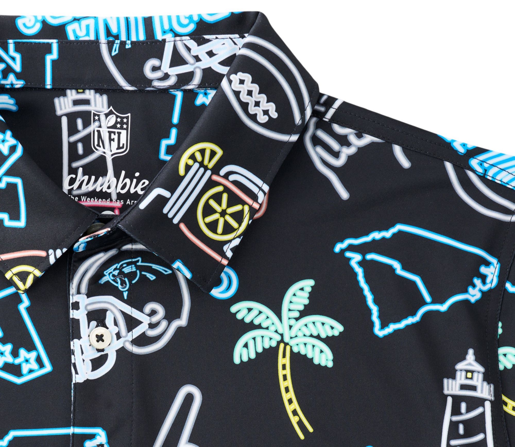 chubbies Men's Carolina Panthers Black Neon Polo product image
