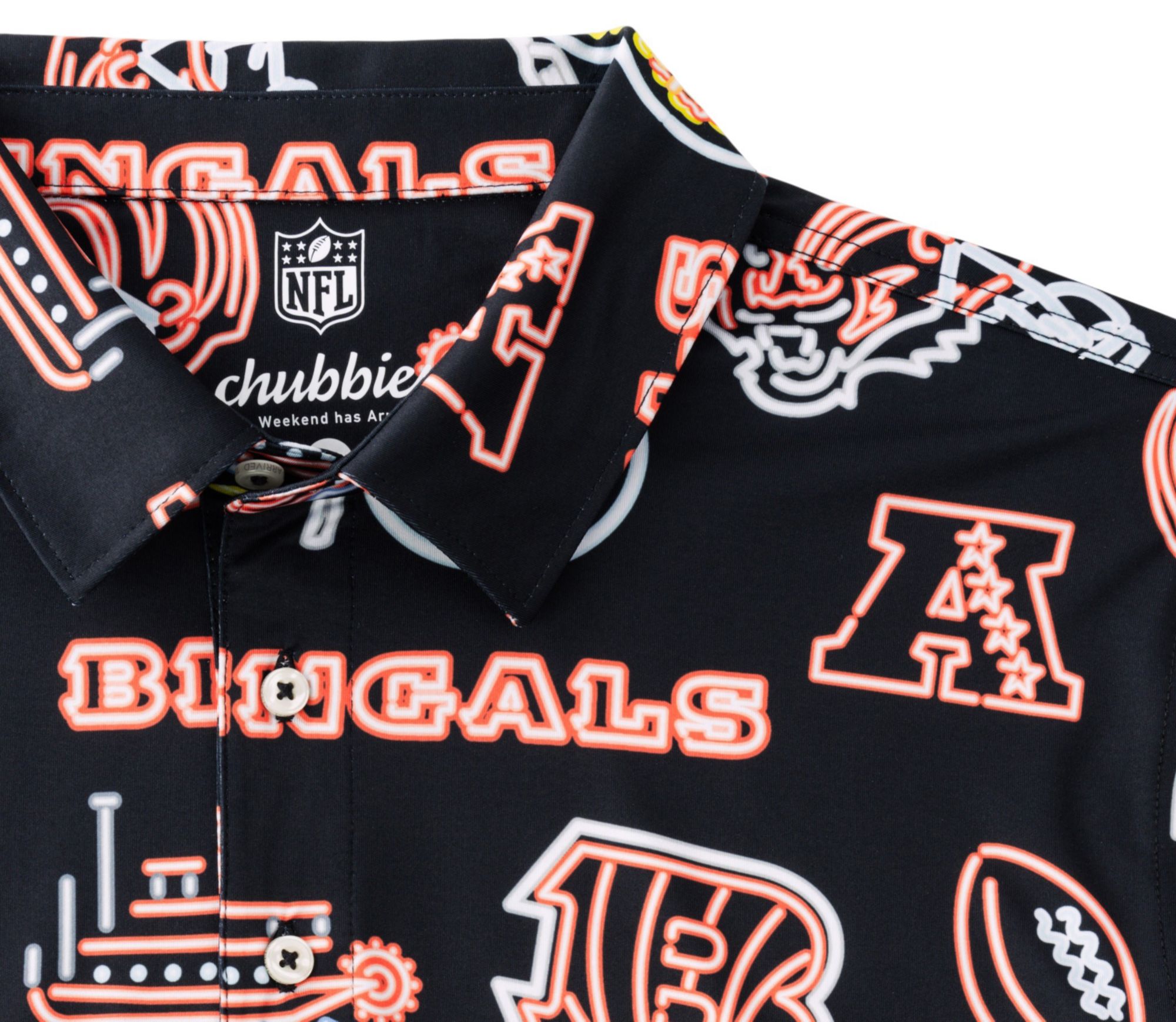 chubbies Men's Cincinnati Bengals Black Neon Polo product image