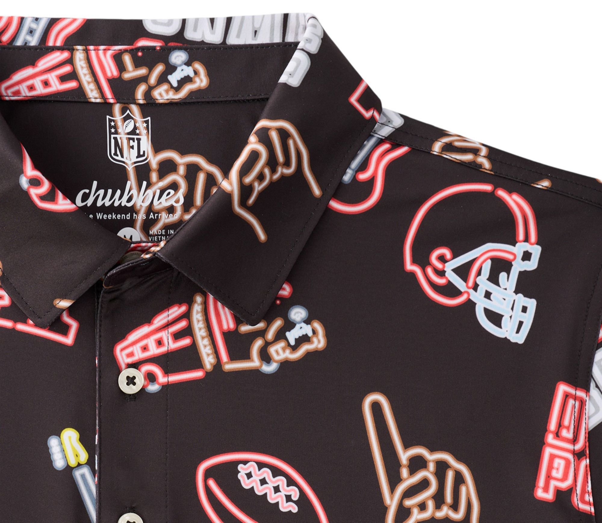 chubbies Men's Cleveland Browns Brown Neon Polo product image