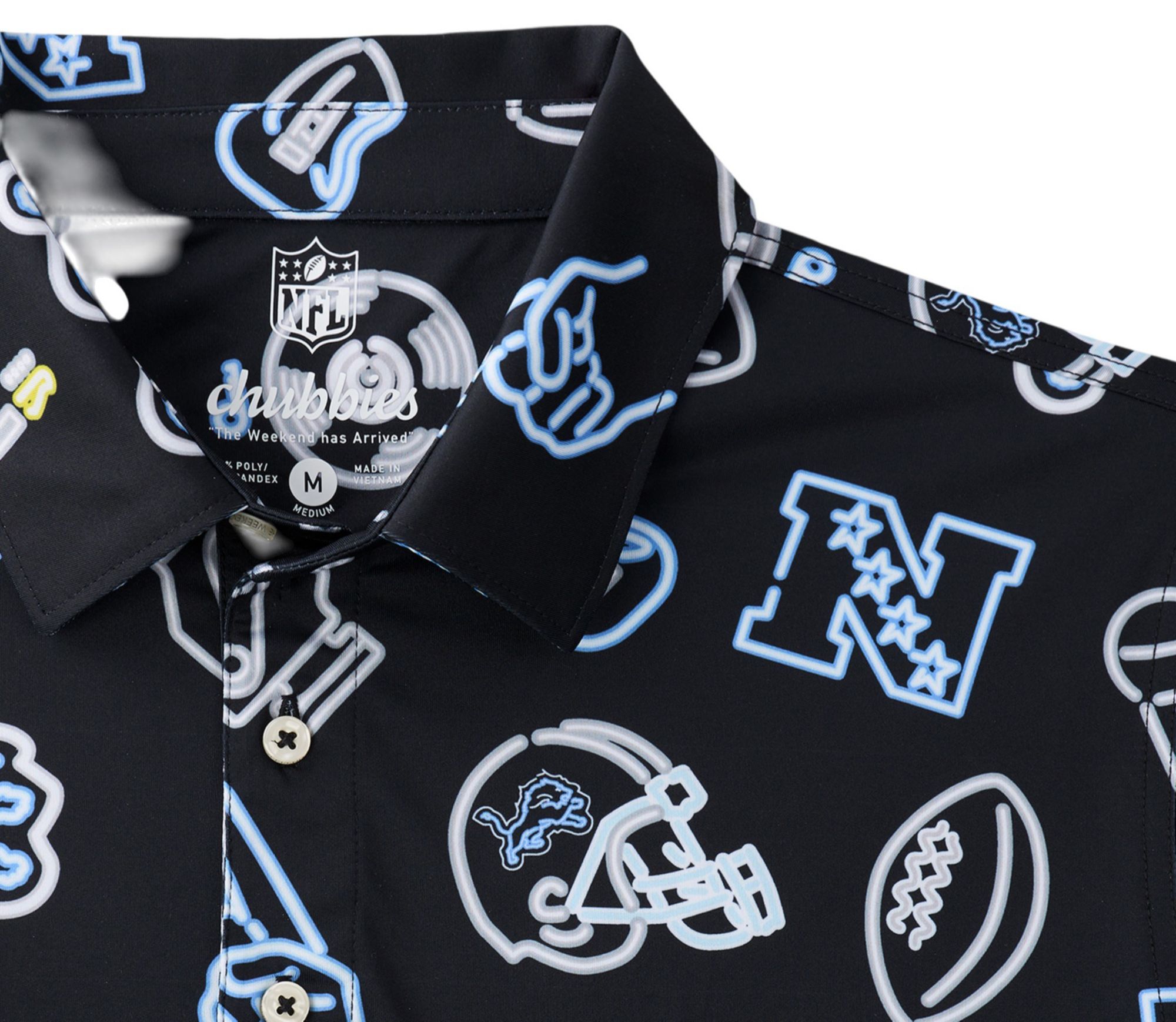 chubbies Men's Detroit Lions Black Neon Polo product image