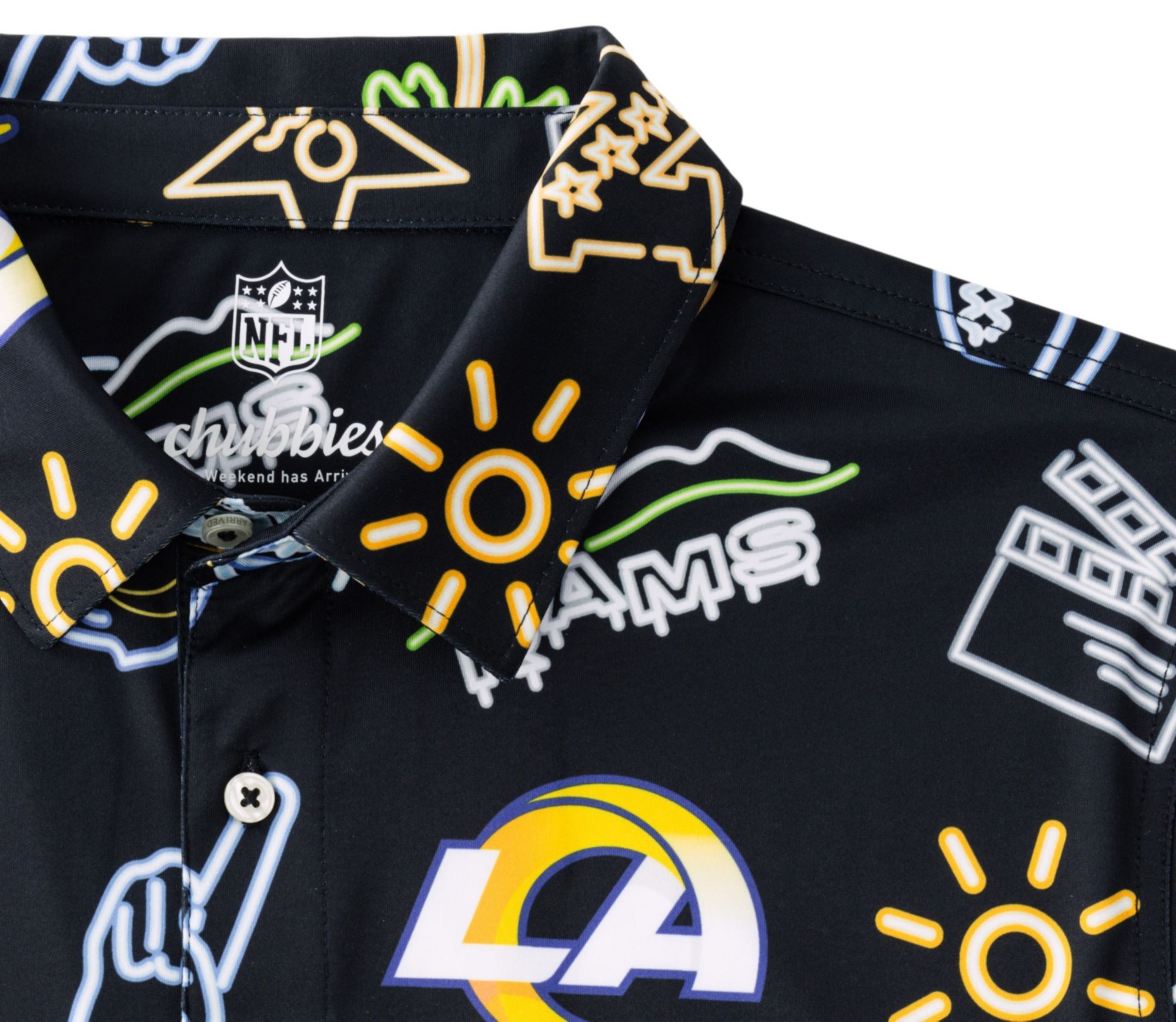 chubbies Men's Los Angeles Rams Black Neon Polo product image