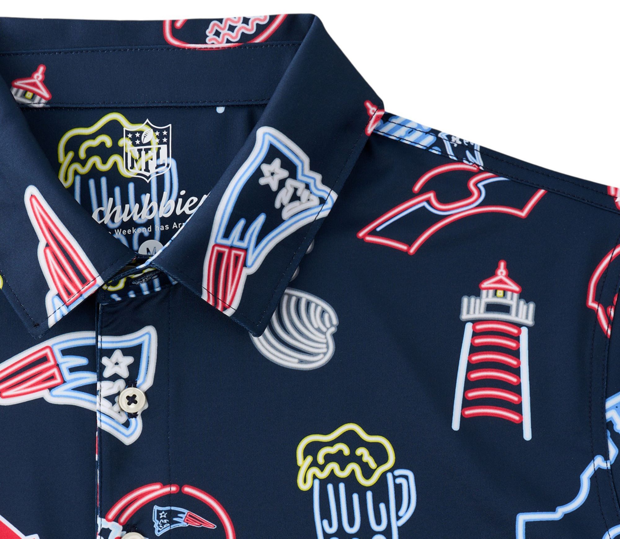 chubbies Men's New England Patriots Navy Neon Polo product image