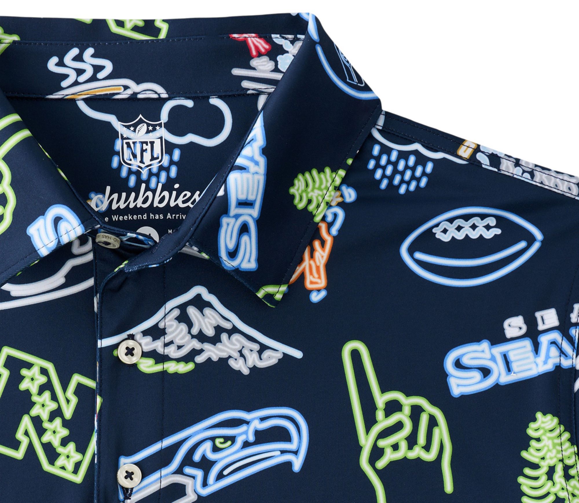 chubbies Men's Seattle Seahawks Navy Neon Polo product image