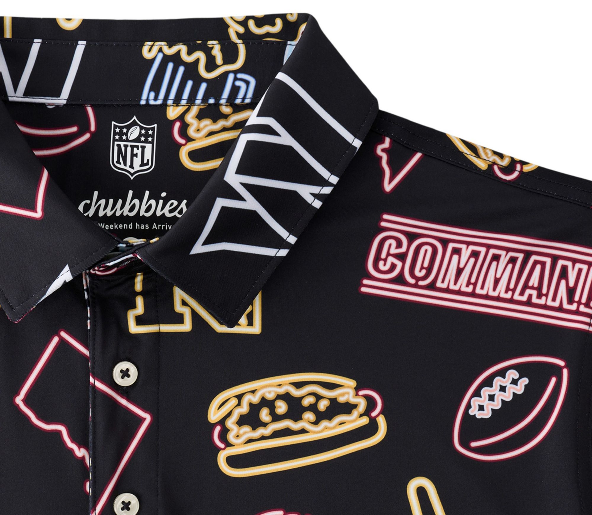 chubbies Men's Washington Commanders Black Neon Polo product image