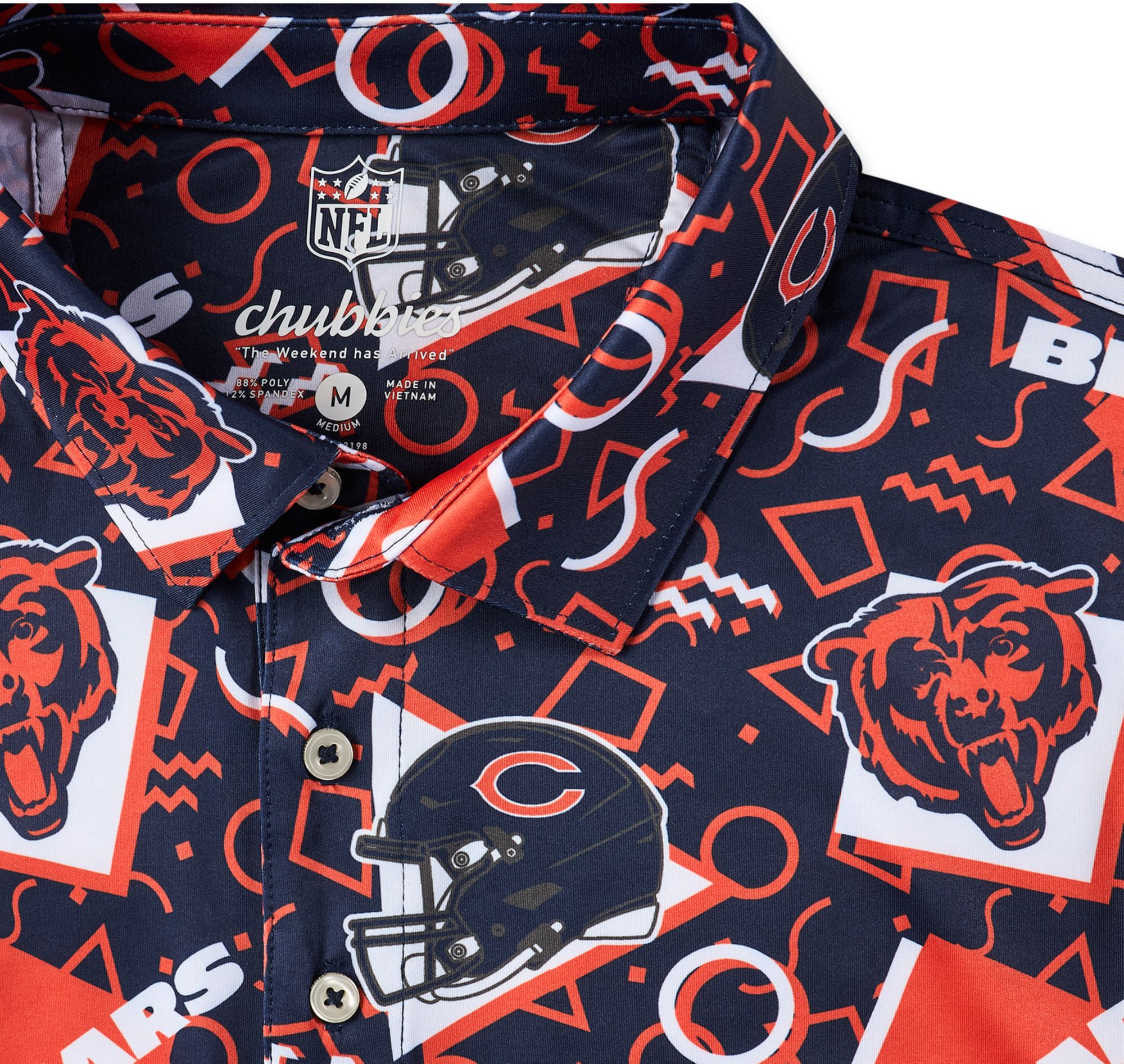 chubbies Men's Chicago Bears Navy Game Day Polo product image