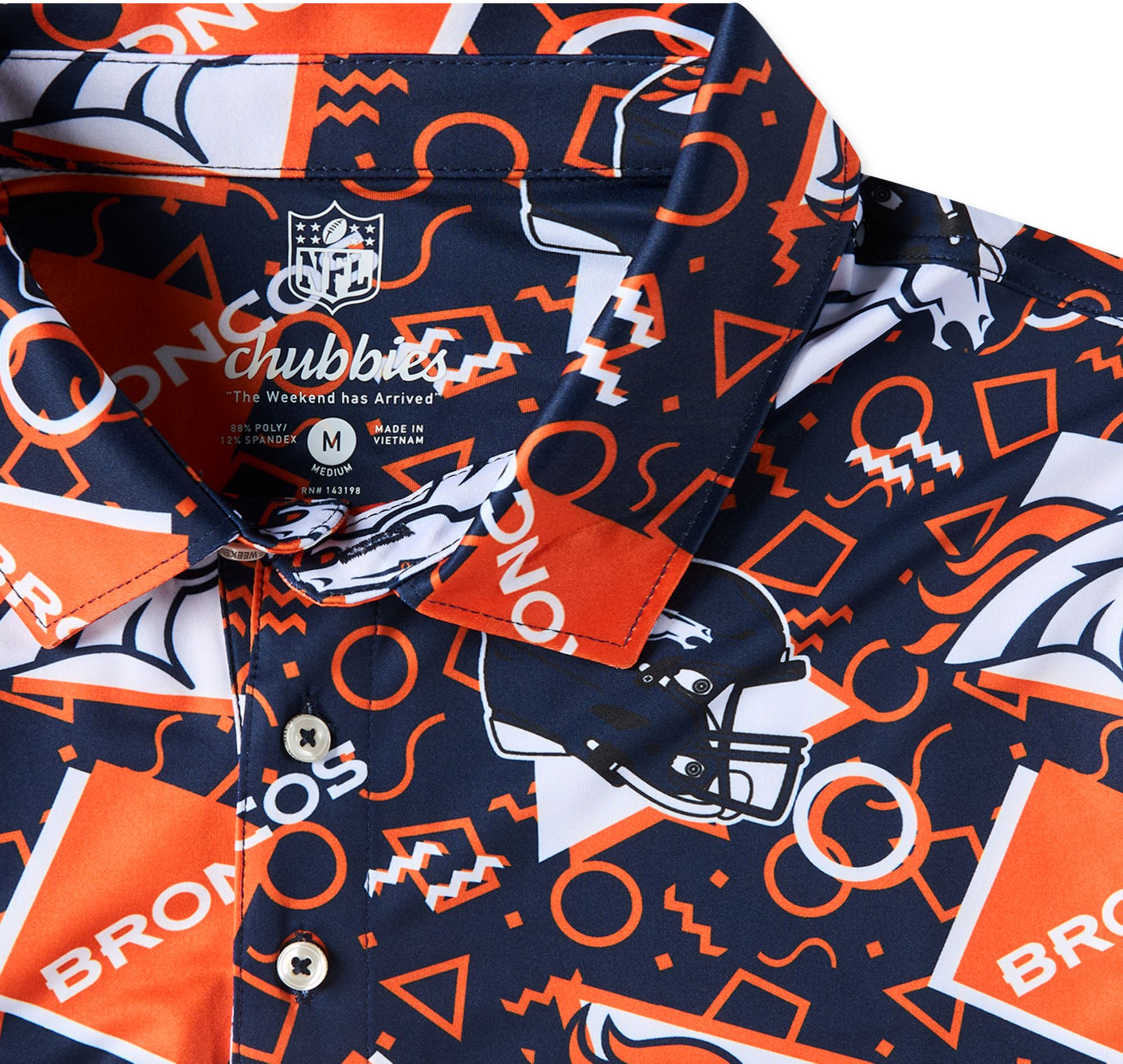 chubbies Men's Denver Broncos Navy Game Day Polo product image