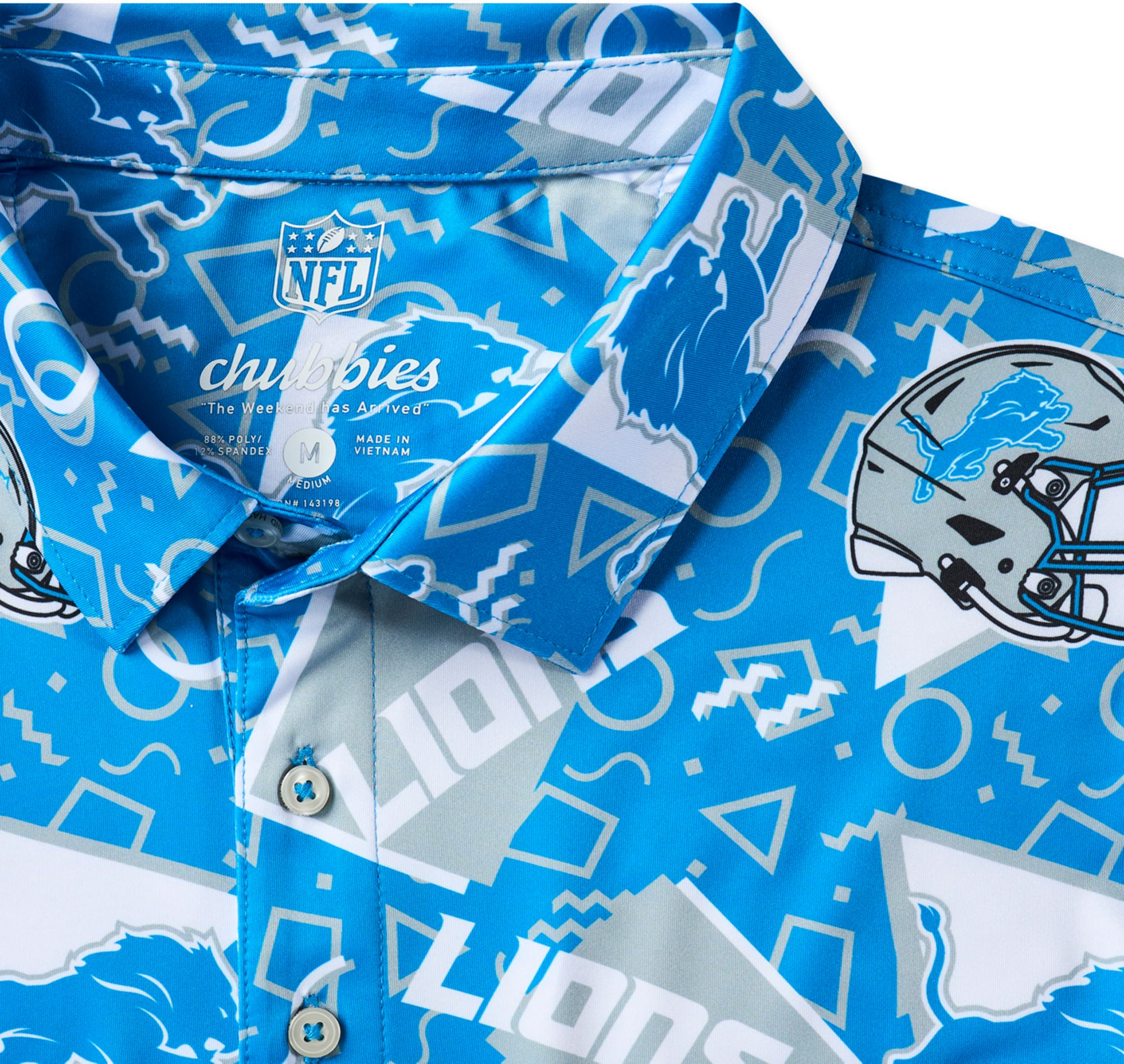 chubbies Men's Detroit Lions Blue Game Day Polo product image