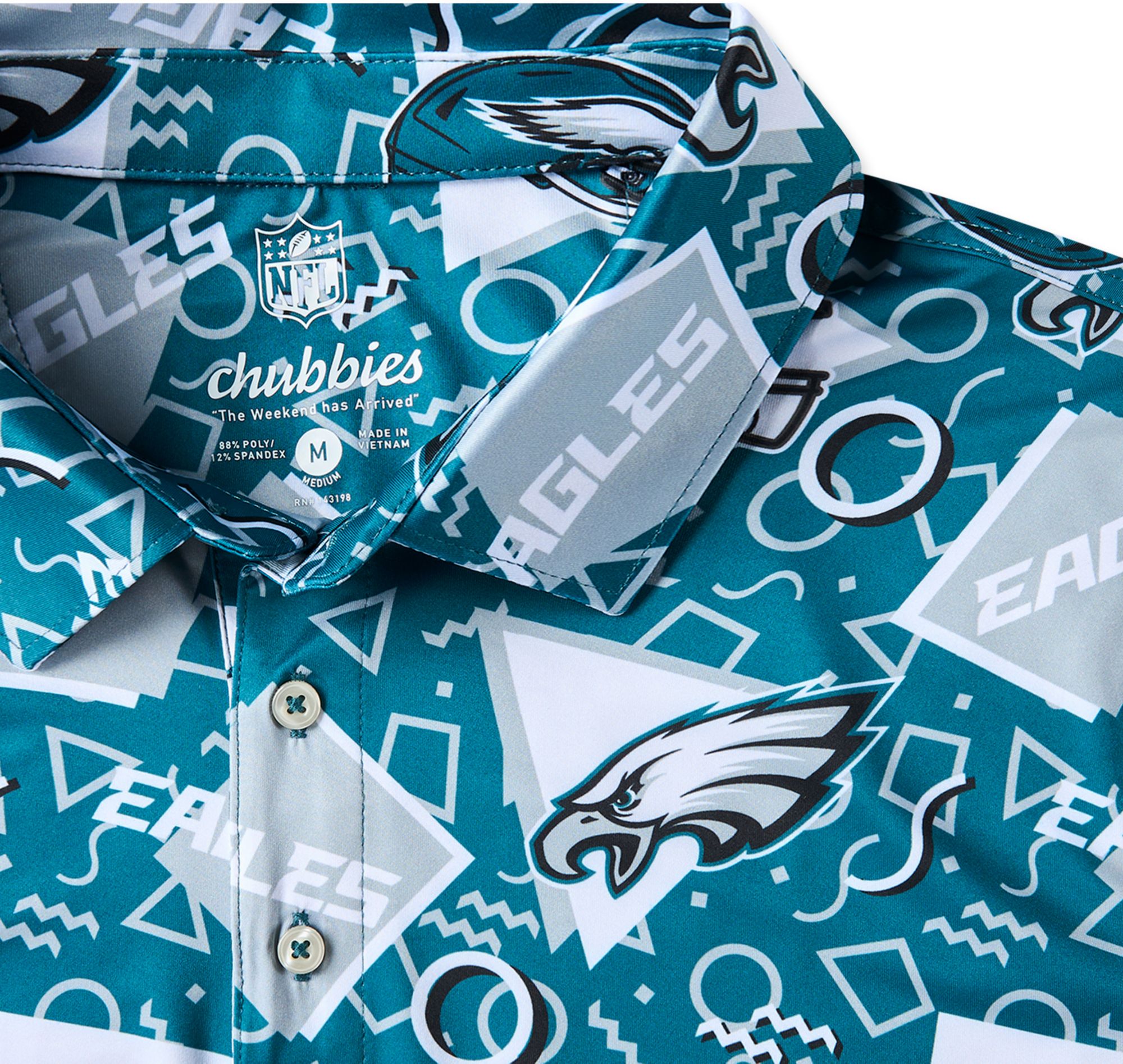 chubbies Men's Philadelphia Eagles Teal Game Day Polo product image