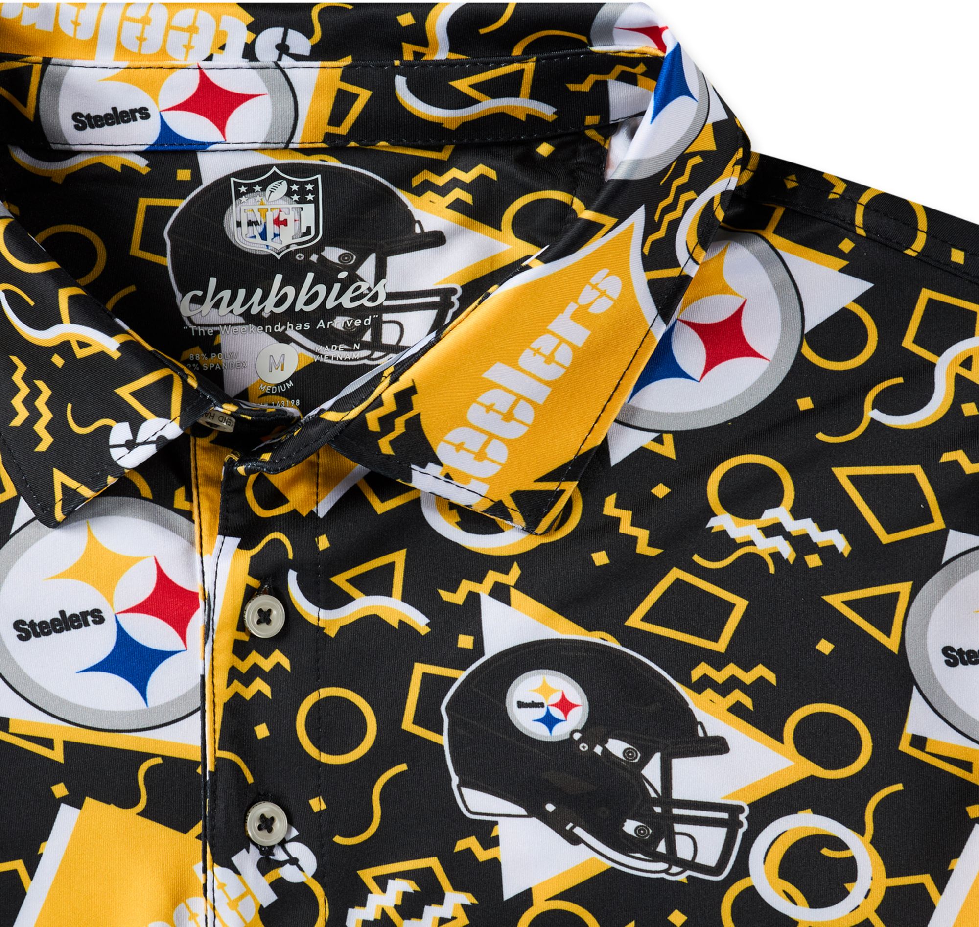 chubbies Men's Pittsburgh Steelers Black Game Day Polo product image