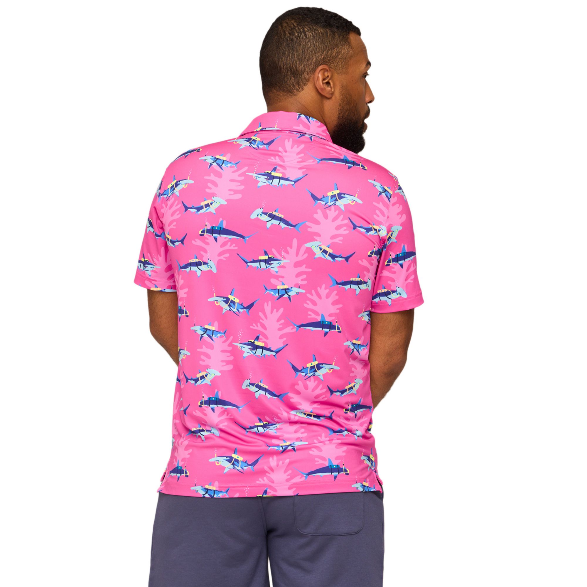 Chubbies Men's The Great Pink Shark Golf Polo product image