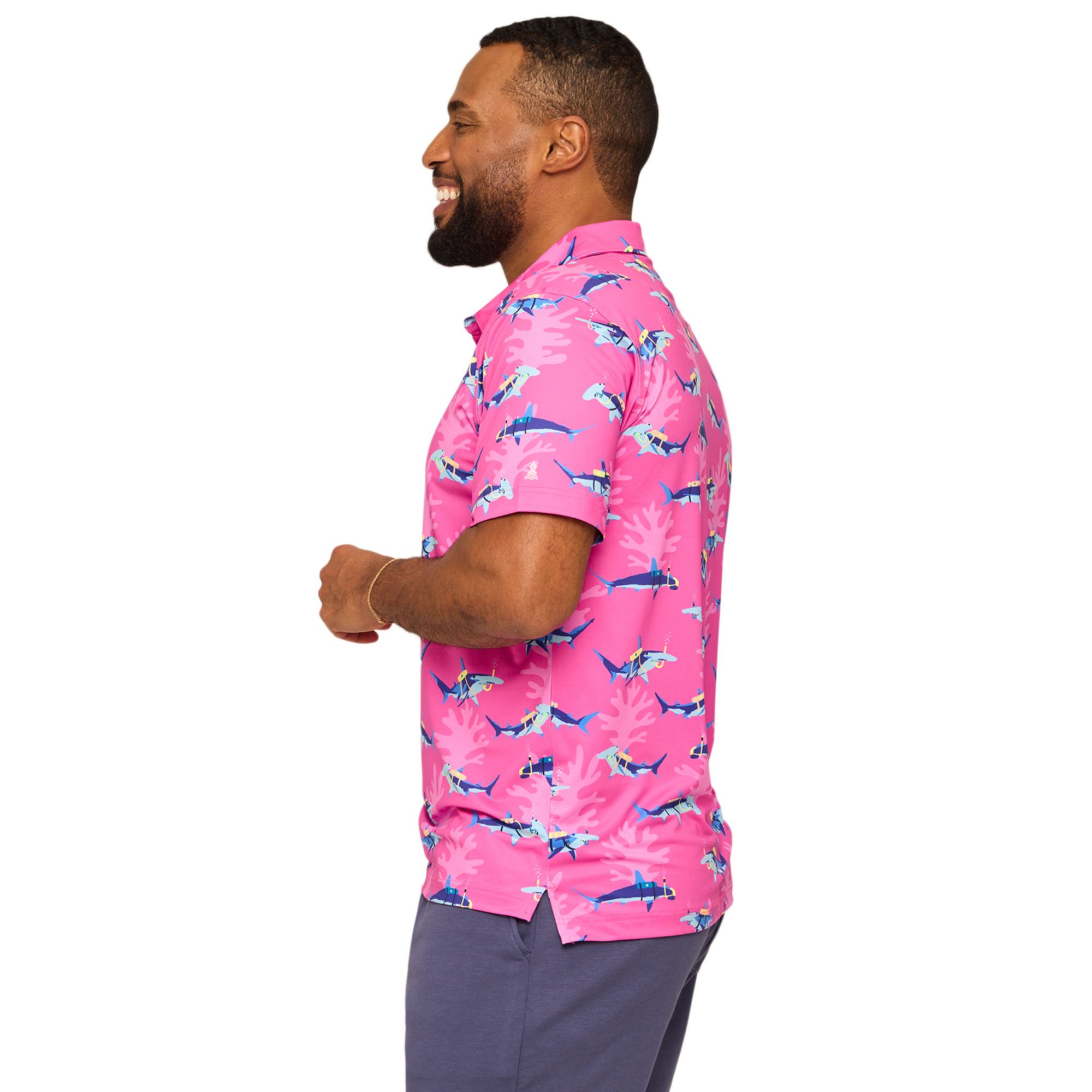 Chubbies Men's The Great Pink Shark Golf Polo product image
