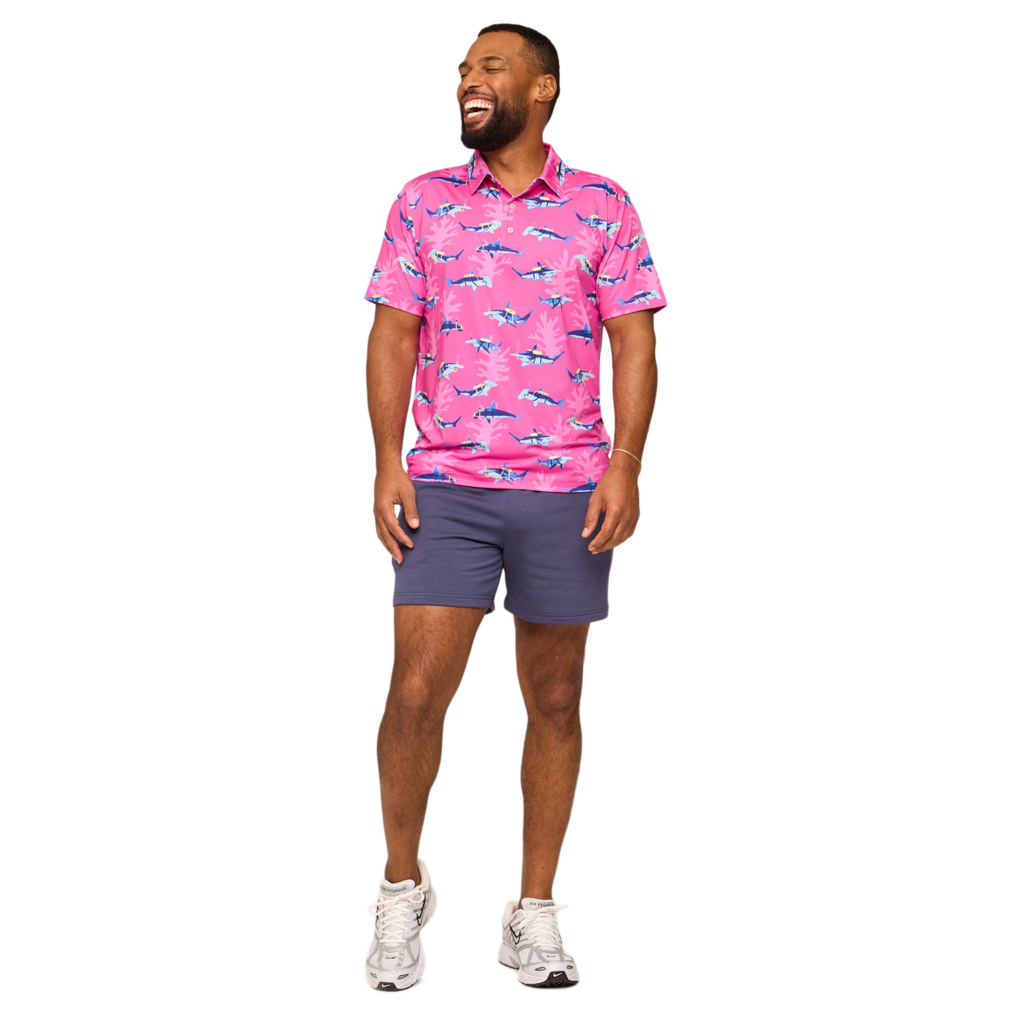 Chubbies Men's The Great Pink Shark Golf Polo product image