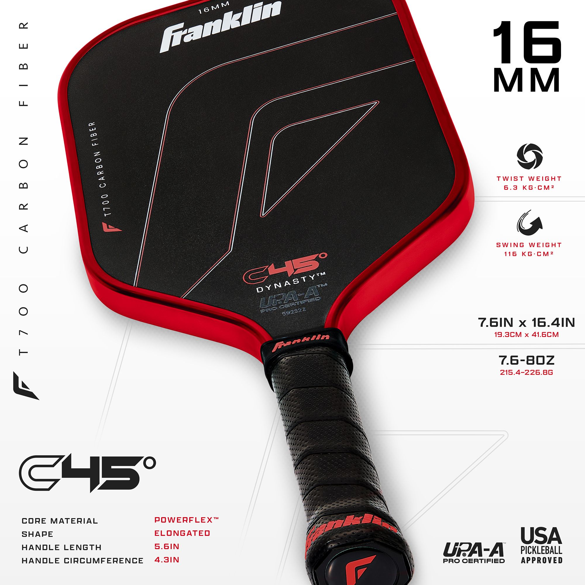 Franklin C45 16mm Dynasty Pickleball Paddle product image