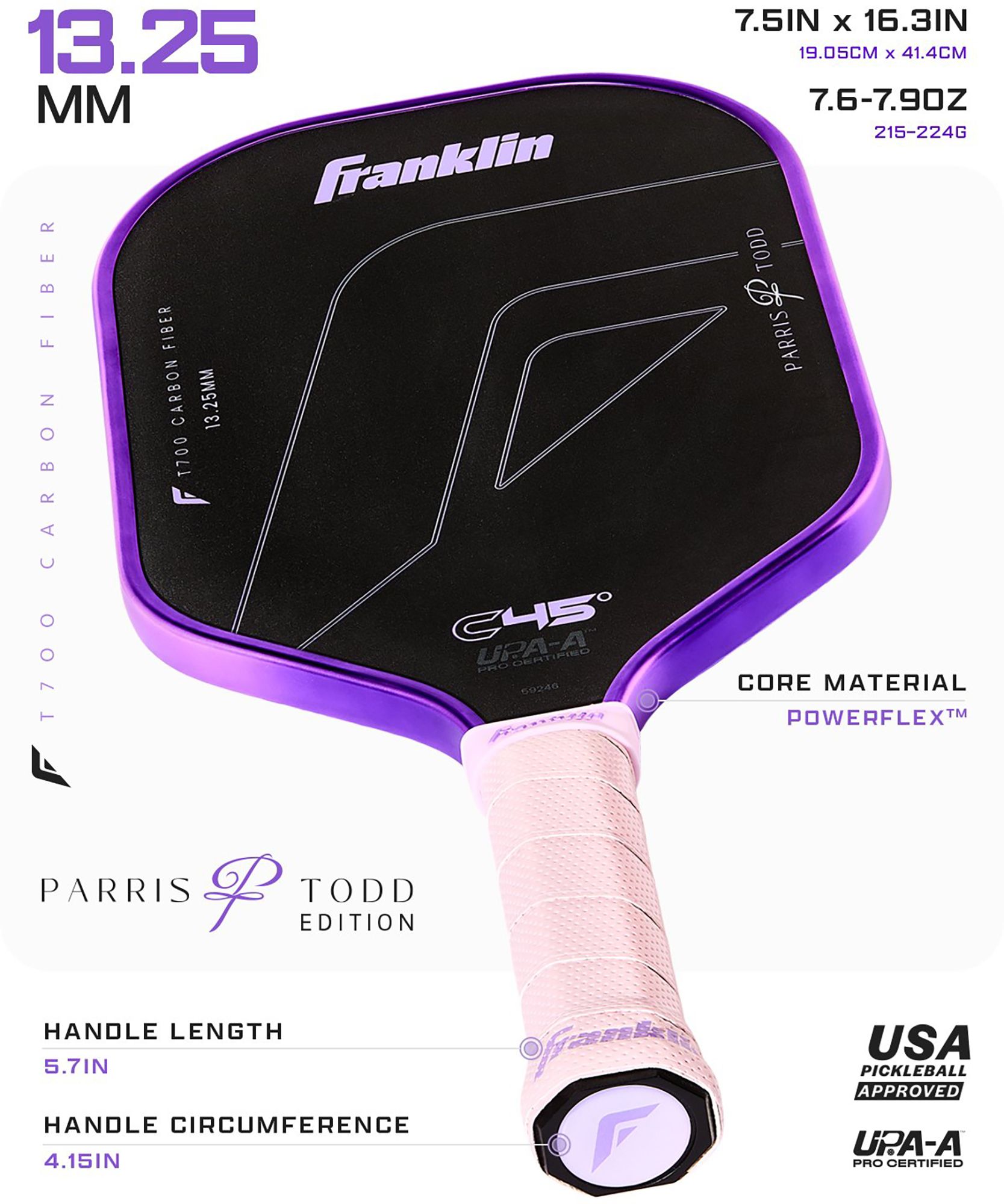 Franklin Parris Todd C45 Series Pickleball Paddle product image