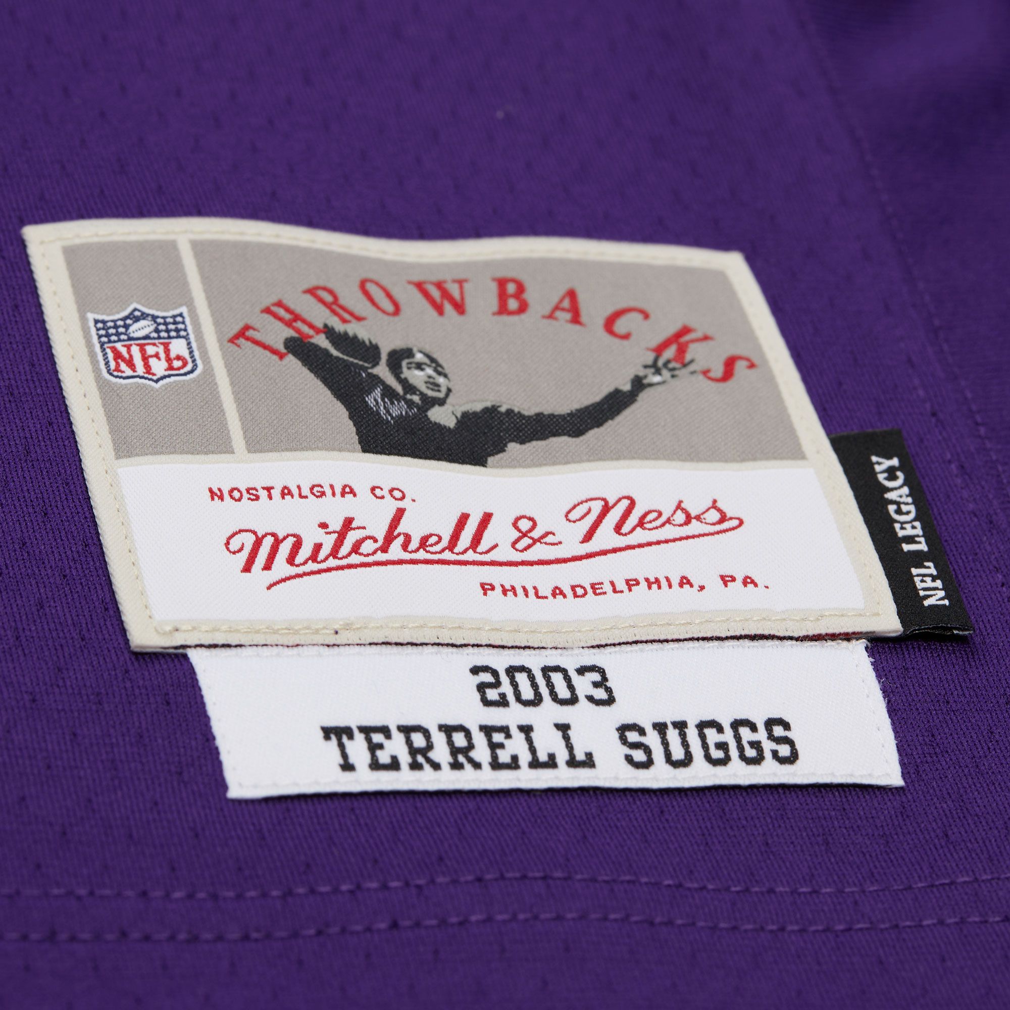 Mitchell & Ness Men's Baltimore Ravens Terrell Suggs #55 Purple 2003 Replica Football Jersey product image