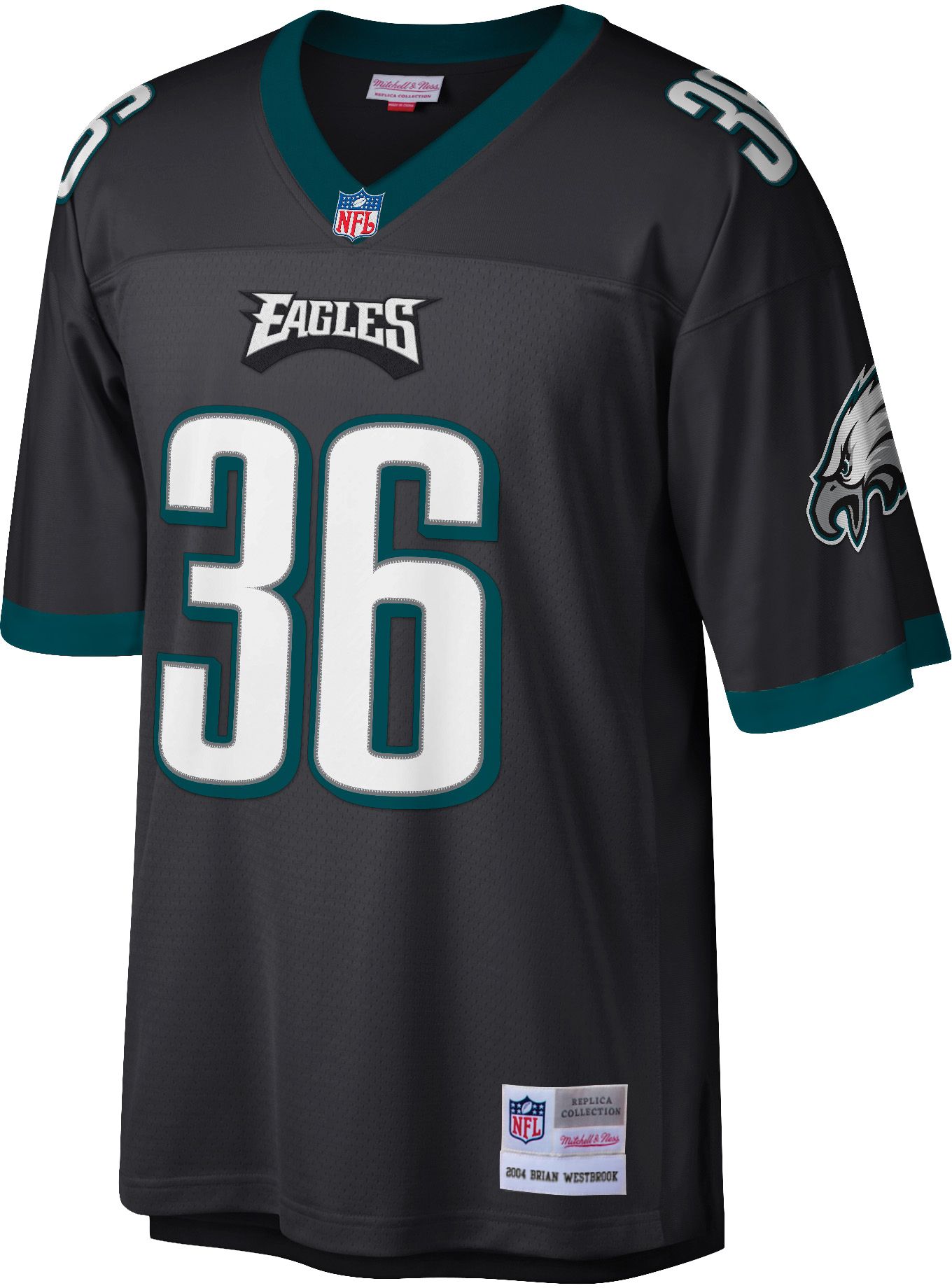 Mitchell & Ness Men's Philadelphia Eagles Brian Westbrook #36 2004 Black Throwback Jersey product image