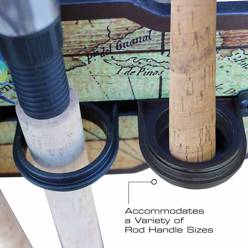 Rush Creek Guy Harvey Ancient World Map Fishing Wall Storage Rack 6 Rod Holder product image