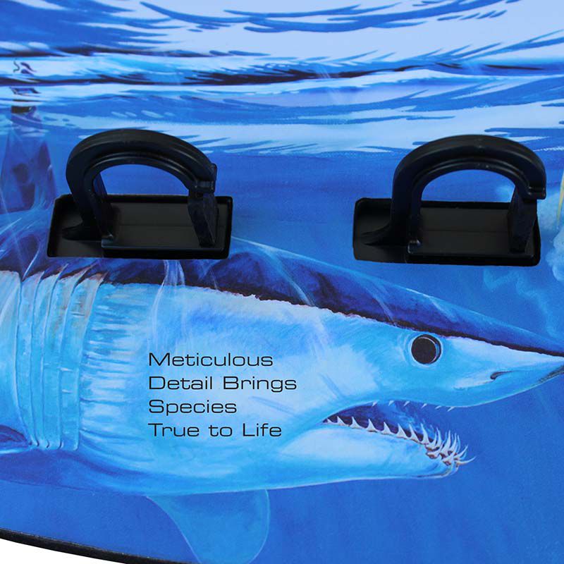 Rush Creek Guy Harvey Shark Bite Fishing Wall Storage 6 Rod Holder product image