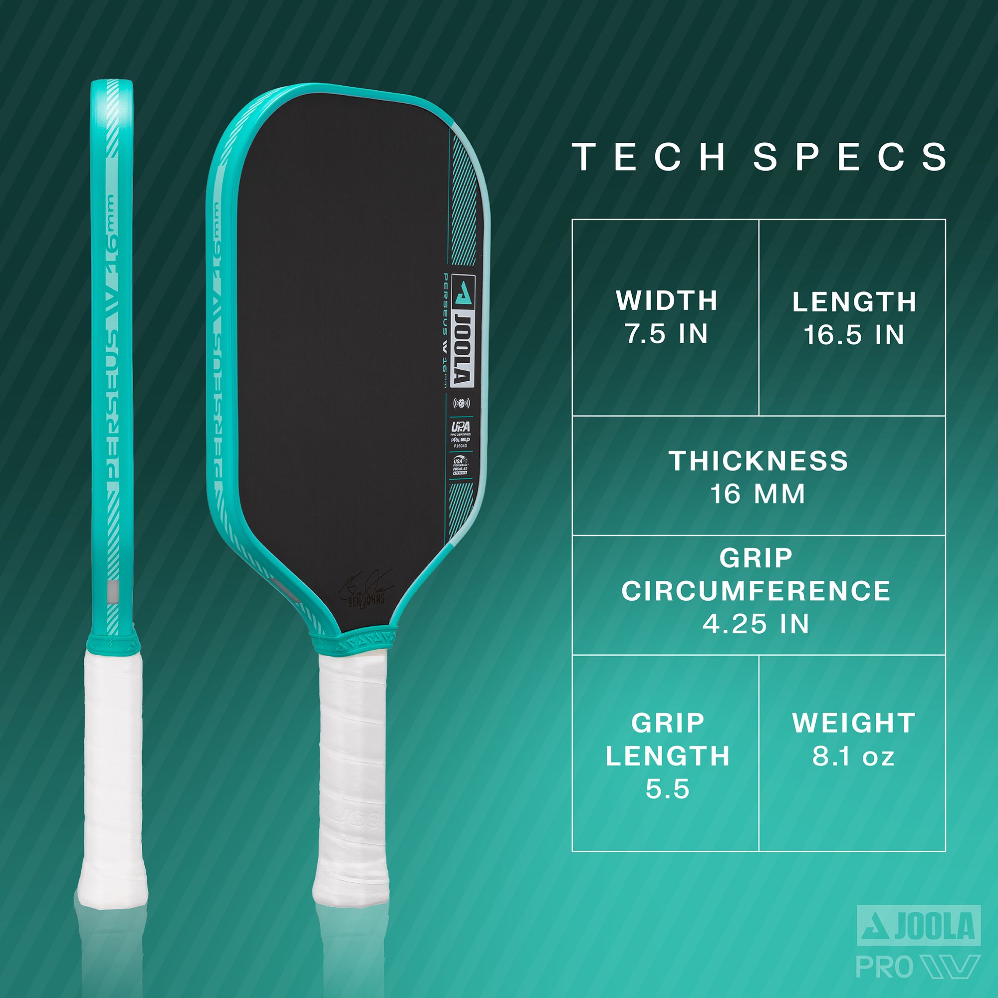 JOOLA Riptide Perseus Pro IV 16MM Pickleball Paddle product image