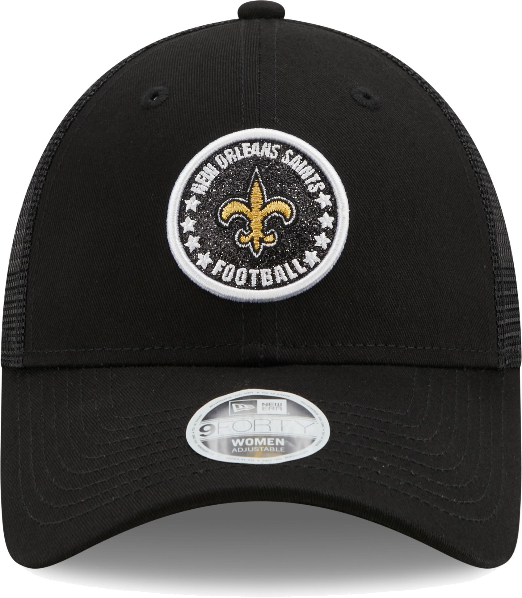 New Era Women's New Orleans Saints Black Sparkle Adjustable Trucker Hat product image