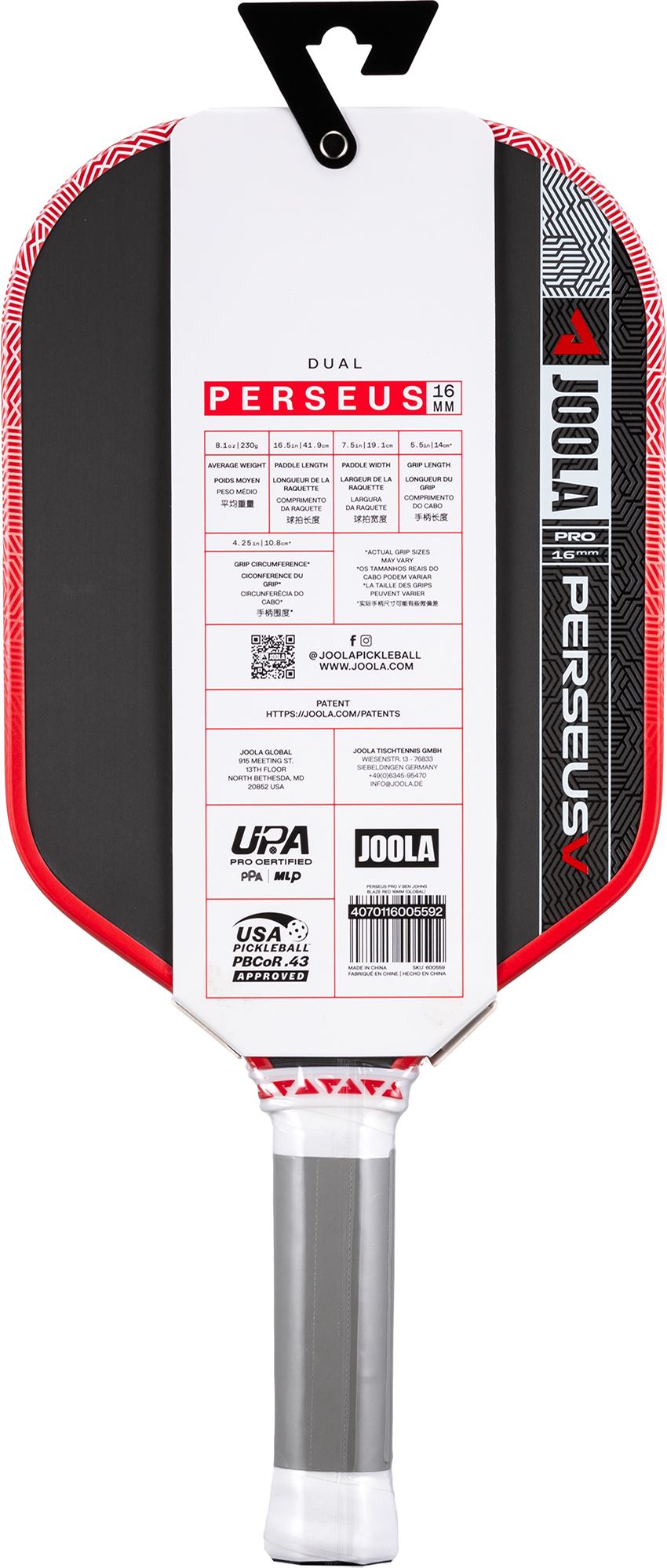 JOOLA Ben Johns Perseus Pro V 16MM Pickleball Paddle product image