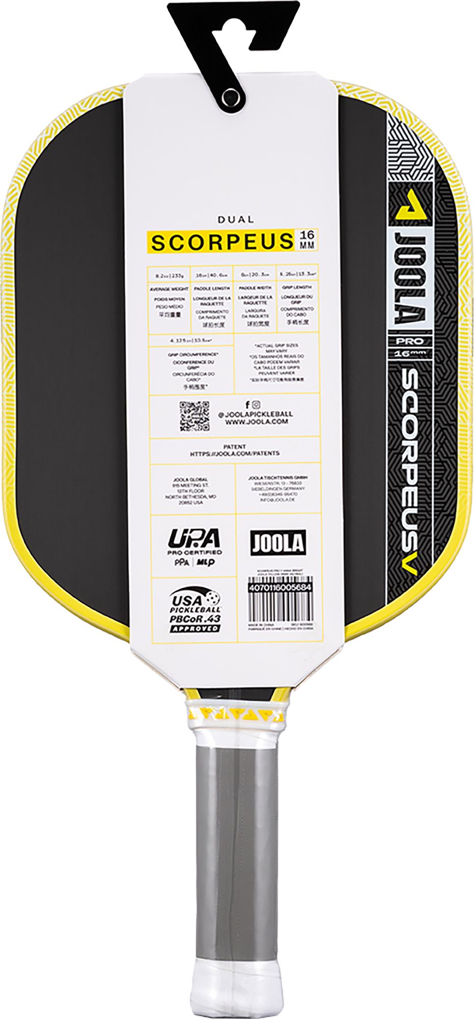 JOOLA Anna Bright Scorpeus Pro V 16mm Pickleball Paddle product image