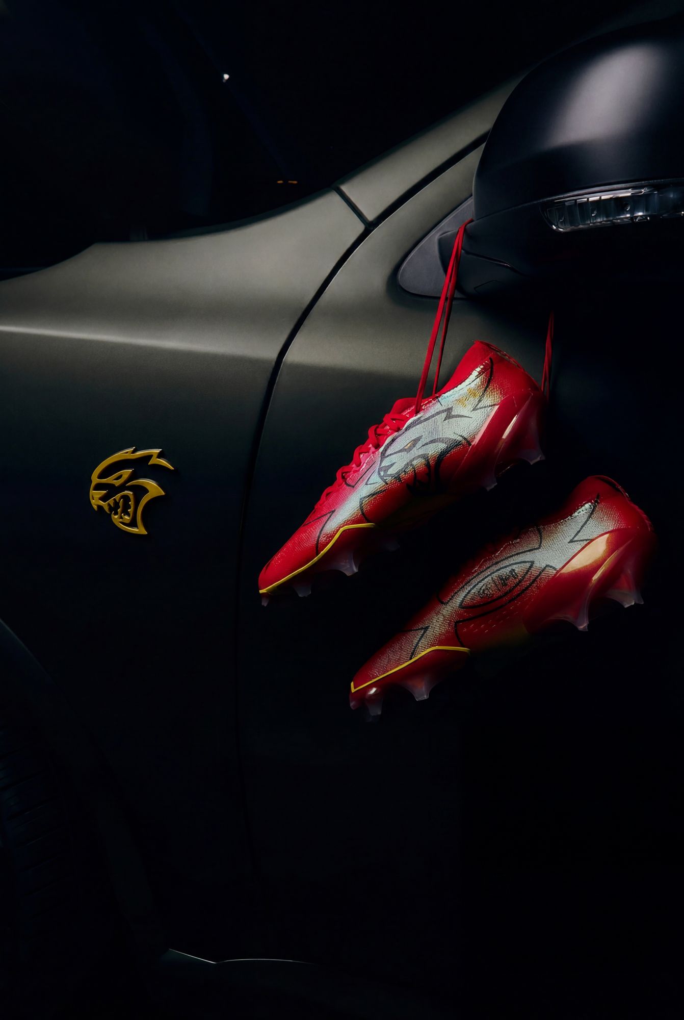 Under Armour x Dodge Blur Pro Hellcat Football Cleats product image