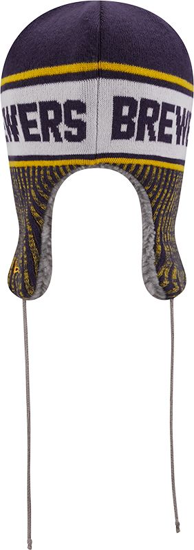 New Era Men's Milwaukee Brewers Navy Trapper Knit Hat product image