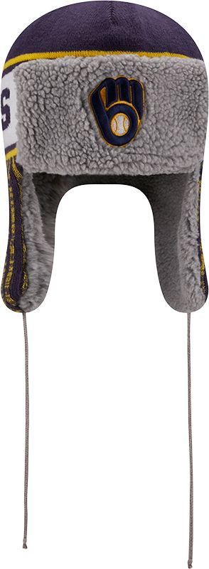 New Era Men's Milwaukee Brewers Navy Trapper Knit Hat product image