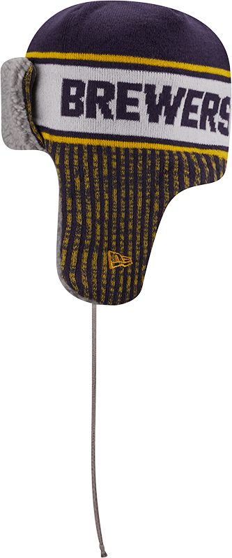 New Era Men's Milwaukee Brewers Navy Trapper Knit Hat product image