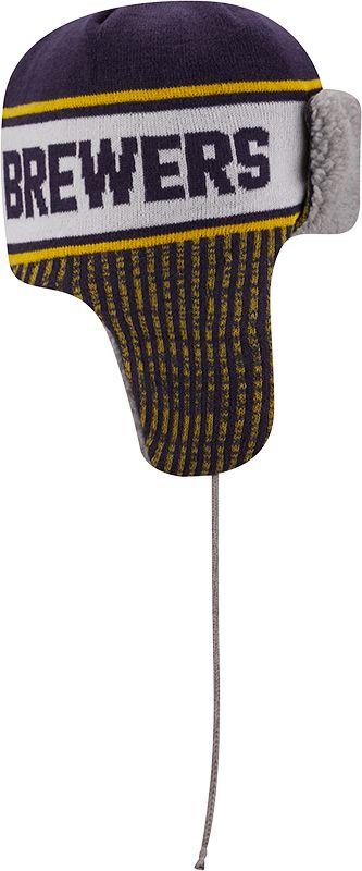 New Era Men's Milwaukee Brewers Navy Trapper Knit Hat product image