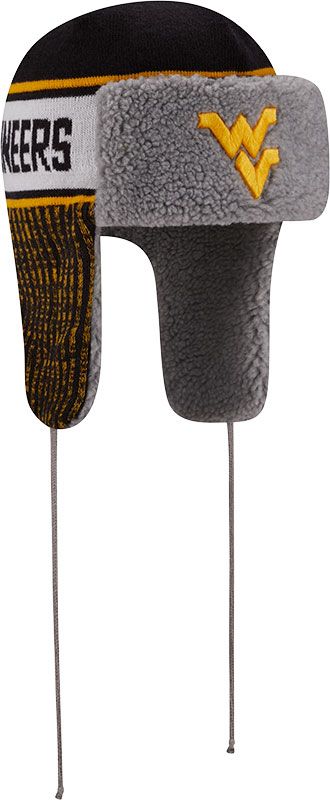 New Era Men's West Virginia Mountaineers Blue Helmet Head Trapper Knit Hat product image