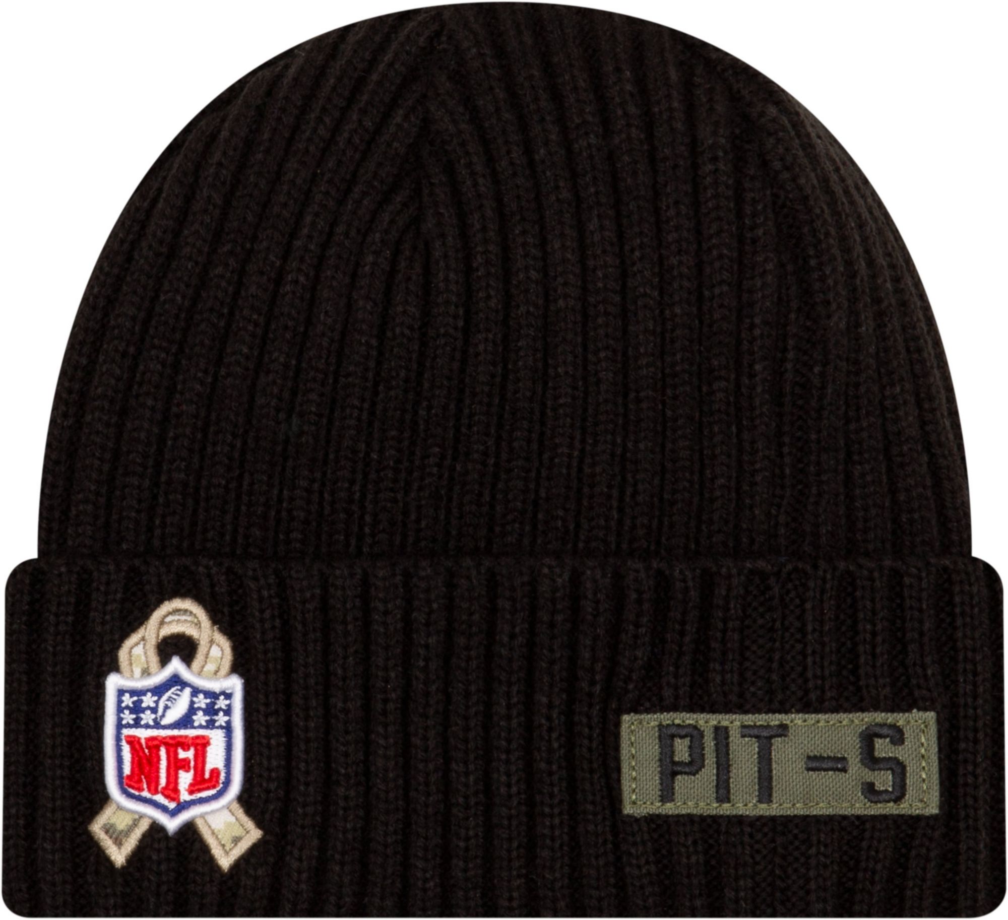 New Era Men's Salute to Service Pittsburgh Steelers Black Knit Hat product image