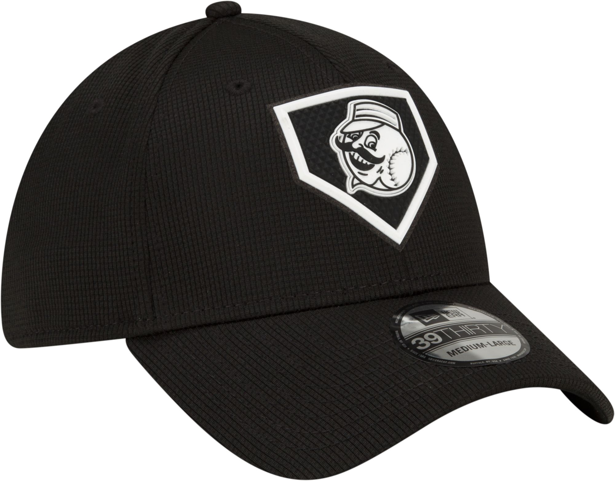 New Era Men's Cincinnati Reds Black Club 39Thirty Stretch Fit Hat product image
