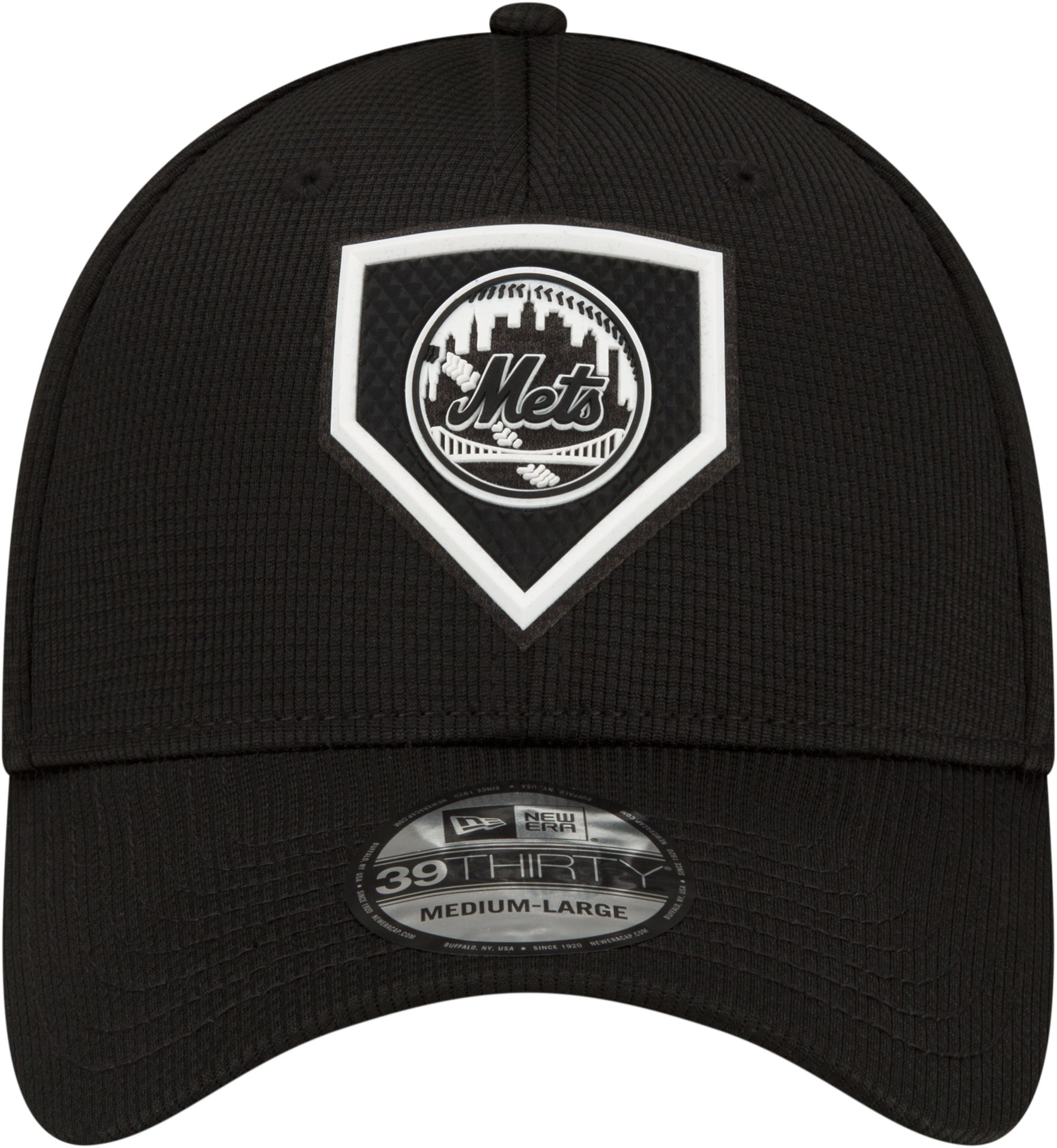 New Era Men's New York Mets Black Club 39Thirty Stretch Fit Hat product image