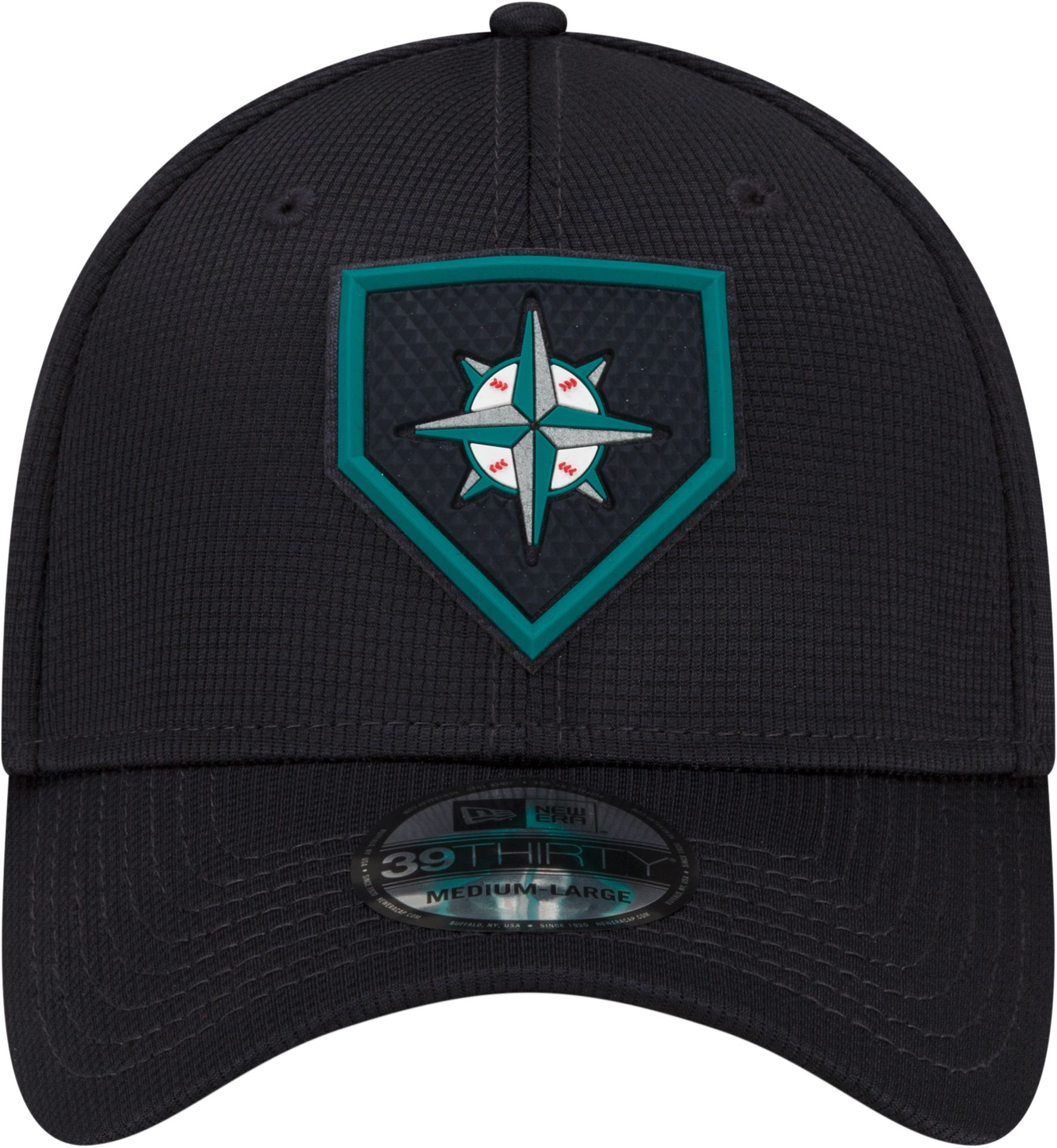 New Era Men's Seattle Mariners Navy Distinct 39Thirty Stretch Fit Hat product image