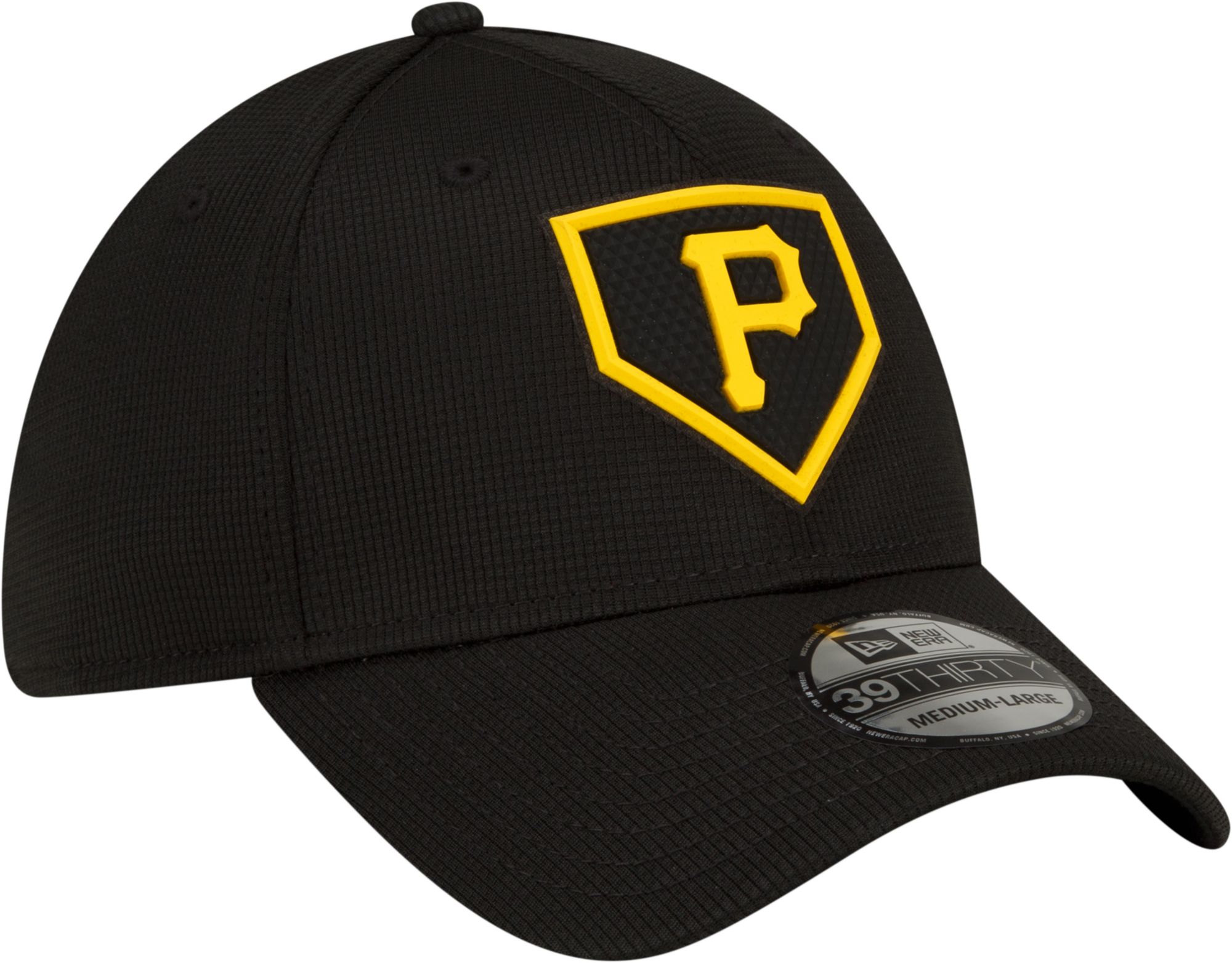 New Era Men's Pittsburgh Pirates Black Distinct 39Thirty Stretch Fit Hat product image