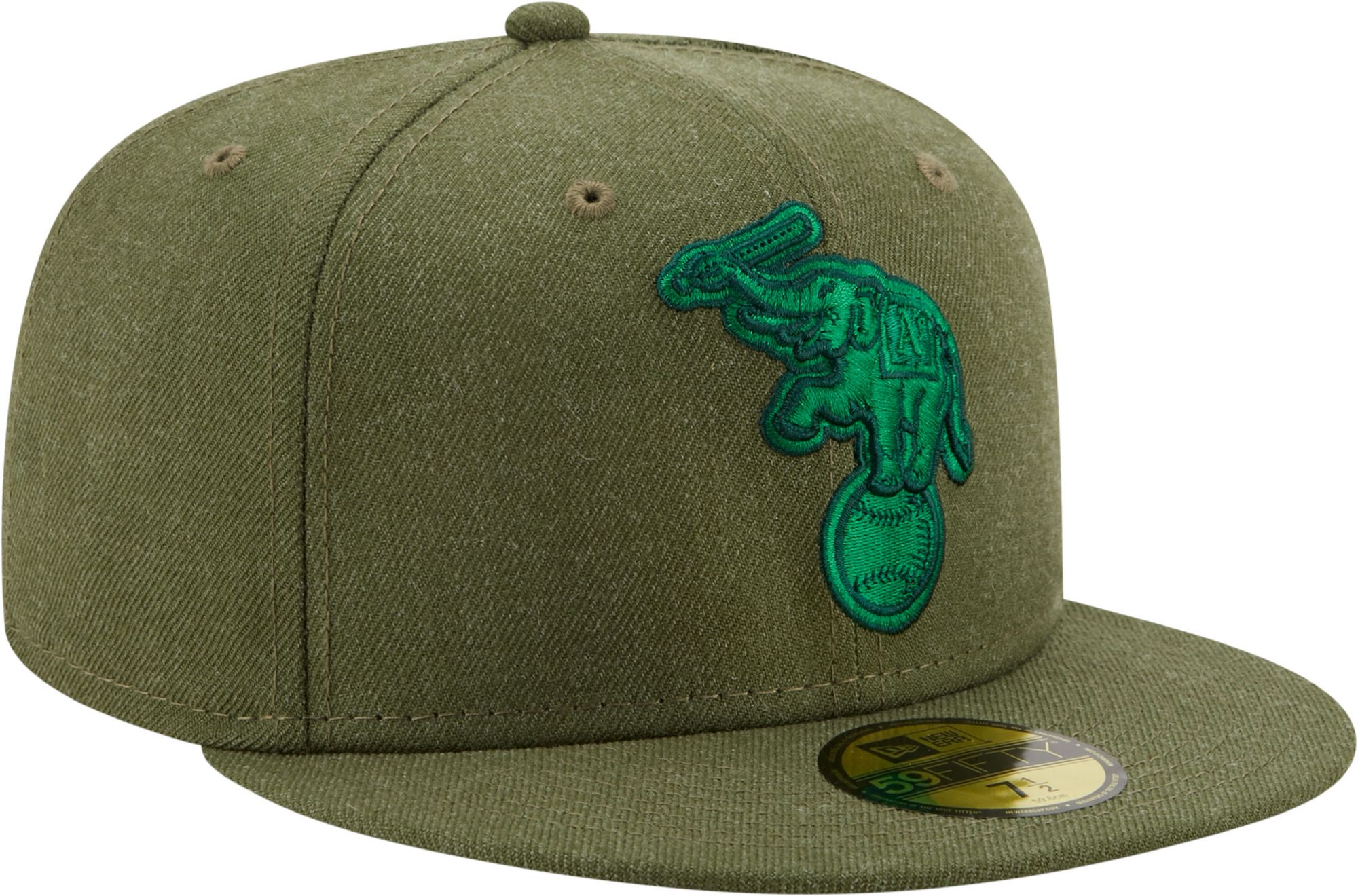 New Era Men's Athletics 59Fifty Green Heather Classic Fitted Hat product image