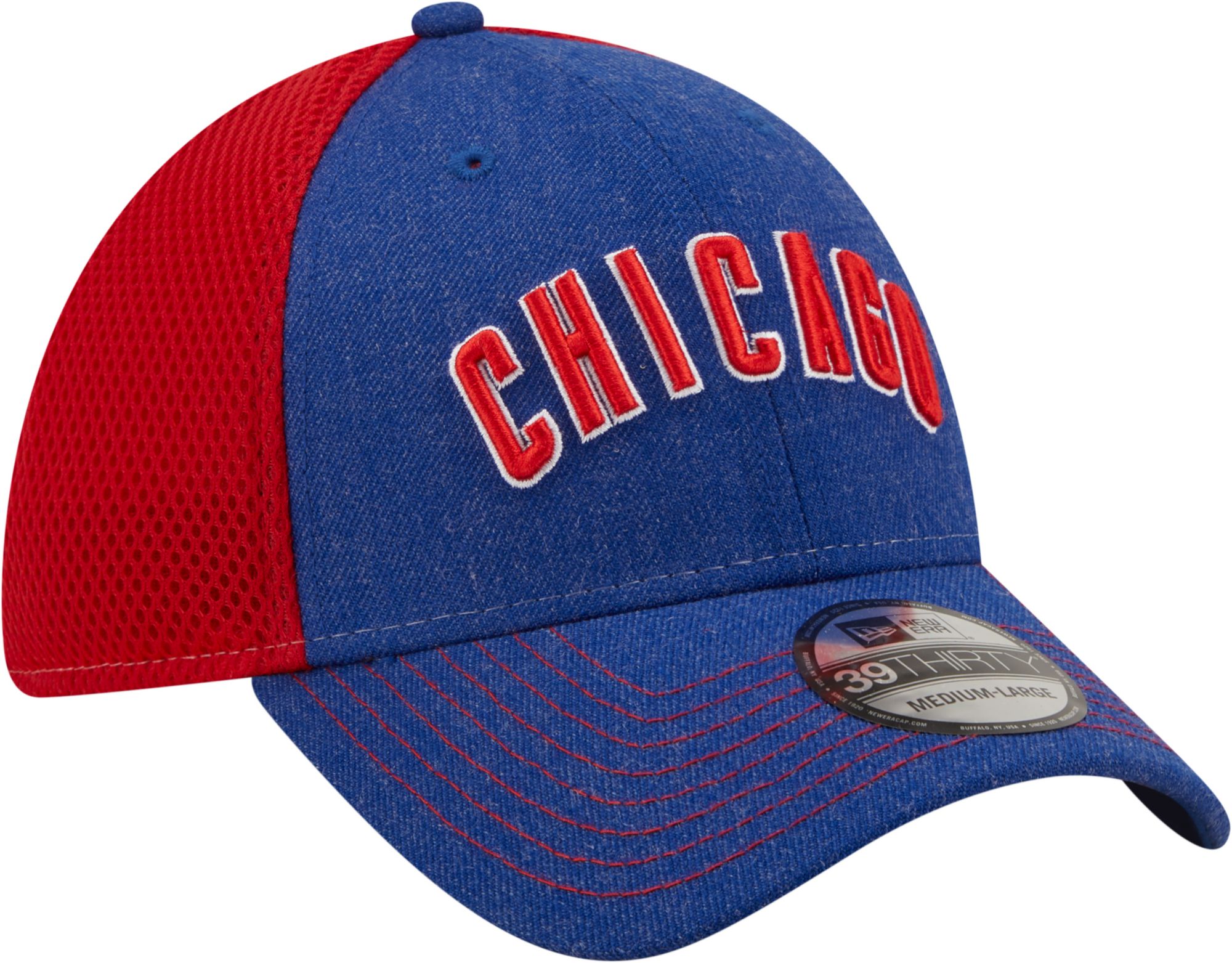 New Era Men's Chicago Cubs Blue 39Thirty Heathered Stretch Fit Hat product image