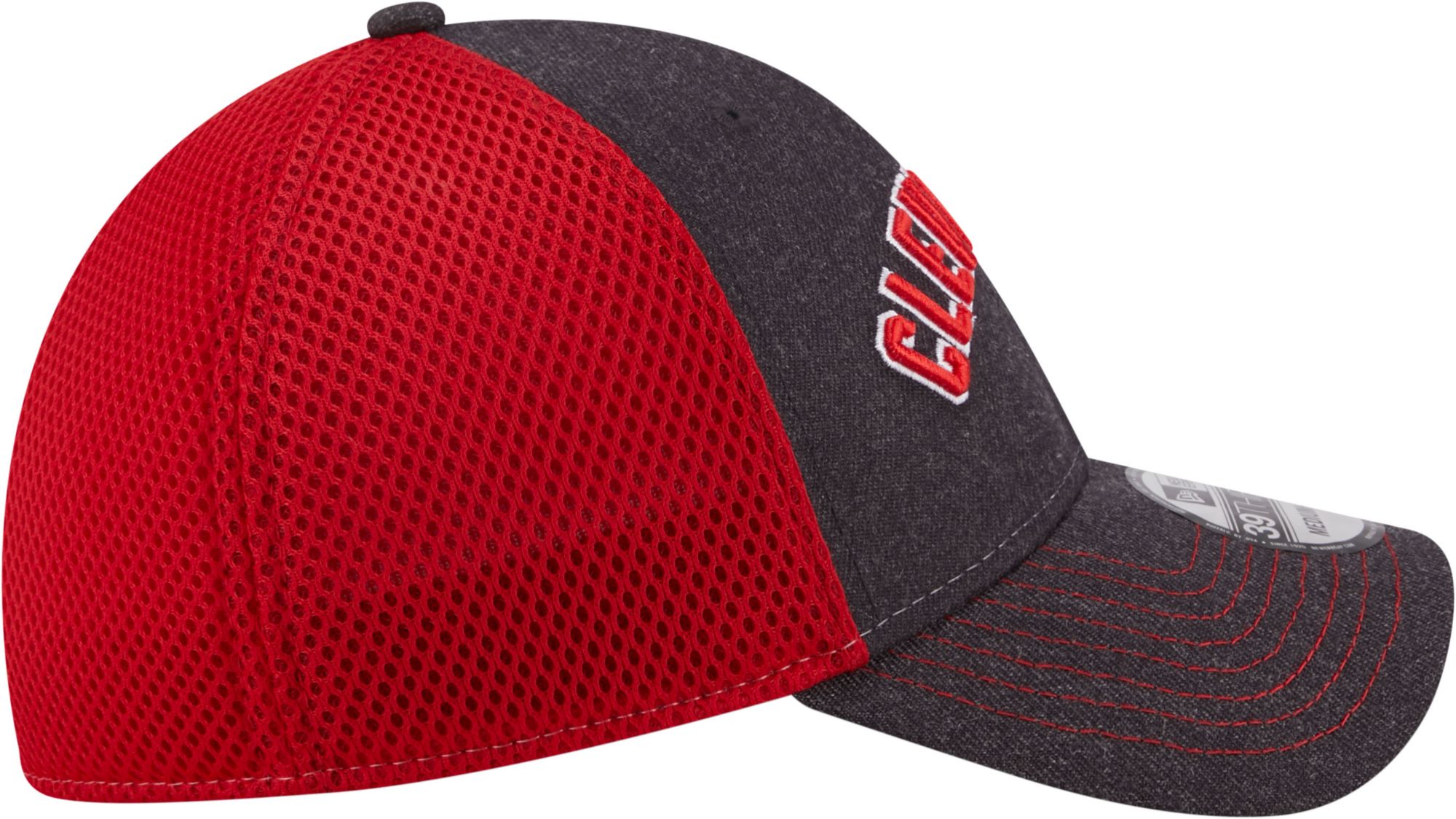 New Era Men's Cleveland Indians 39Thirty Navy Heathered Stretch Fit Hat product image