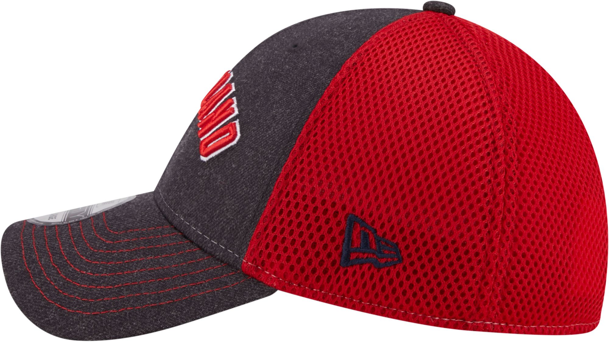 New Era Men's Cleveland Indians 39Thirty Navy Heathered Stretch Fit Hat product image