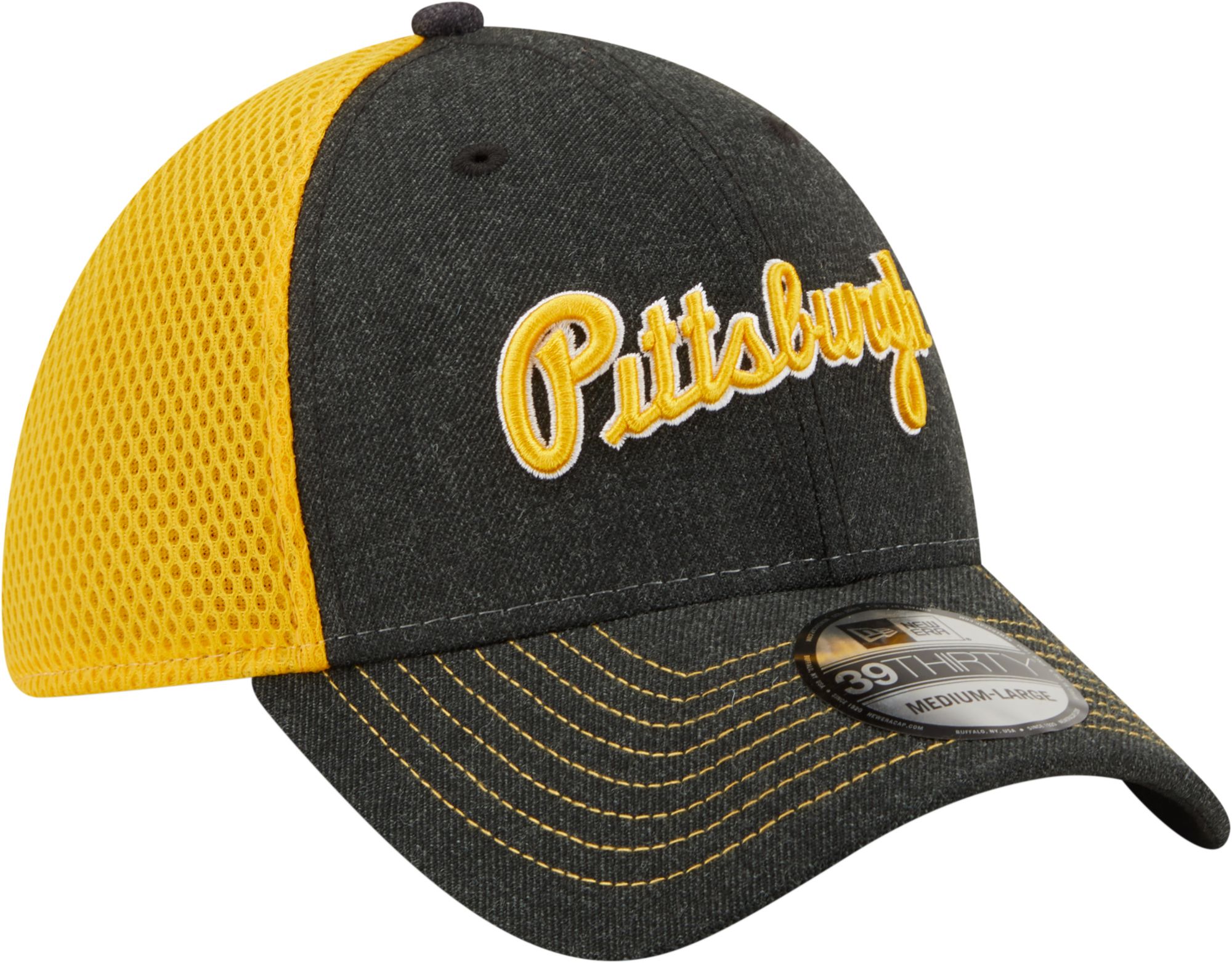 New Era Men's Pittsburgh Pirates Black 39Thirty Heathered Stretch Fit Hat product image