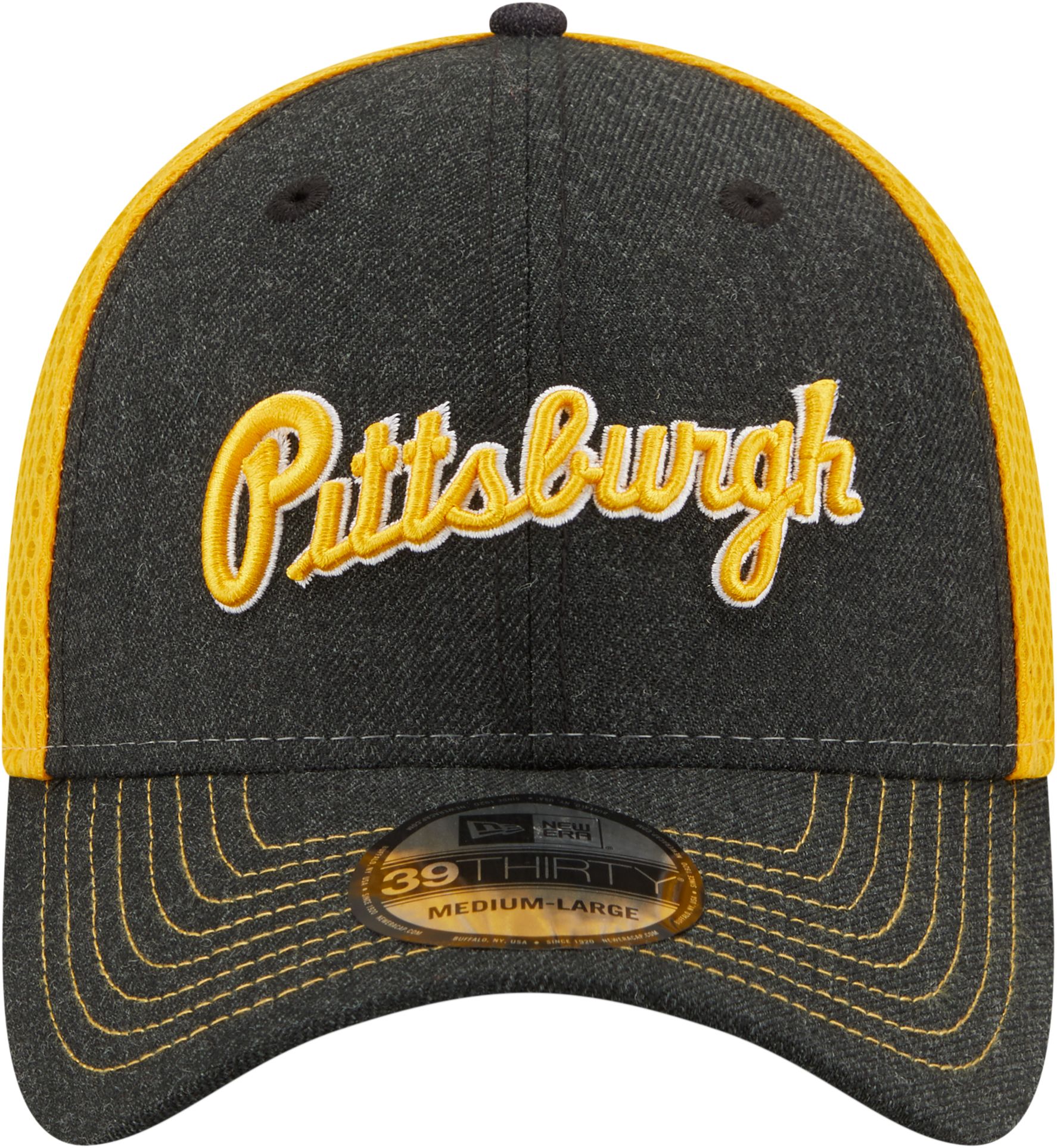 New Era Men's Pittsburgh Pirates Black 39Thirty Heathered Stretch Fit Hat product image