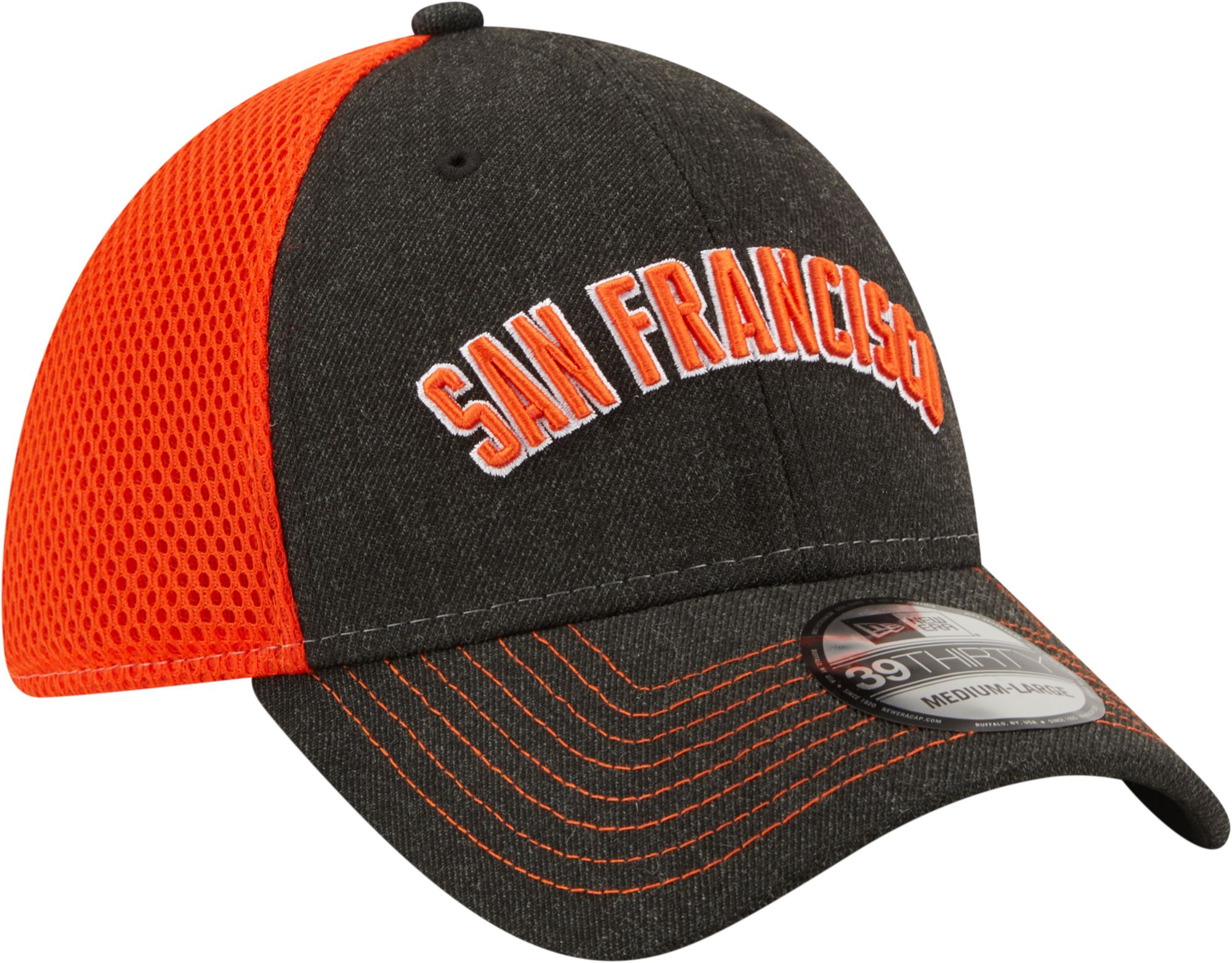New Era Men's San Francisco Giants Black 39Thirty Heathered Stretch Fit Hat product image
